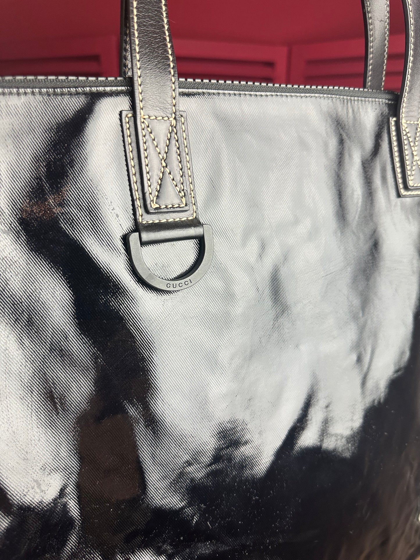 Gucci emblem tote bag zwart