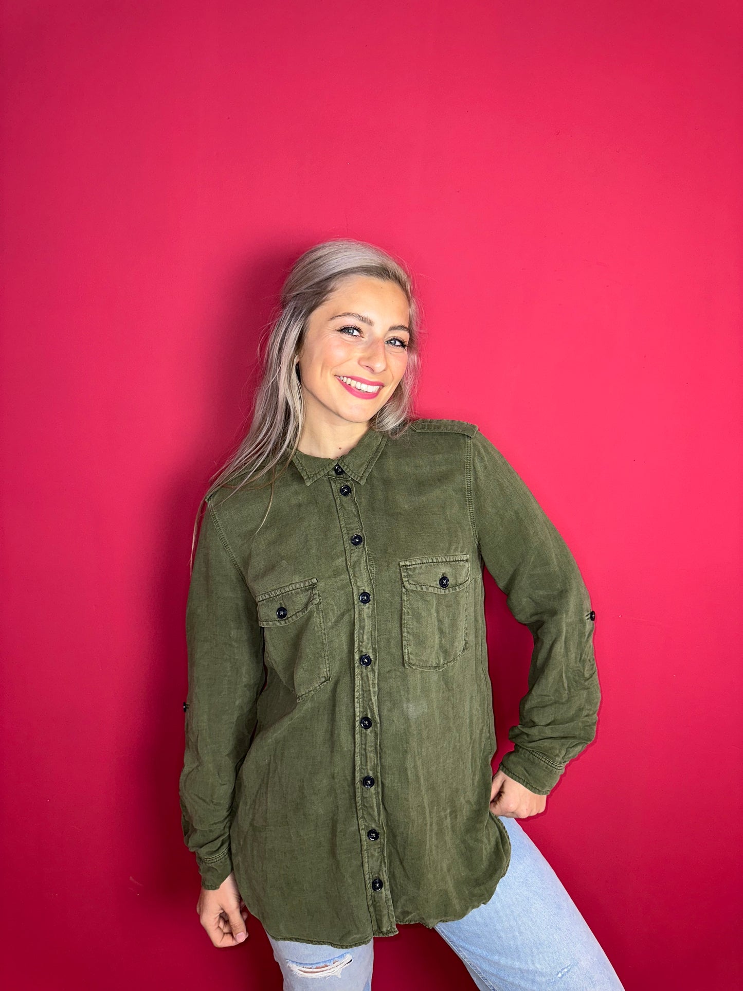 Blouse SET legergroen - Maat 42