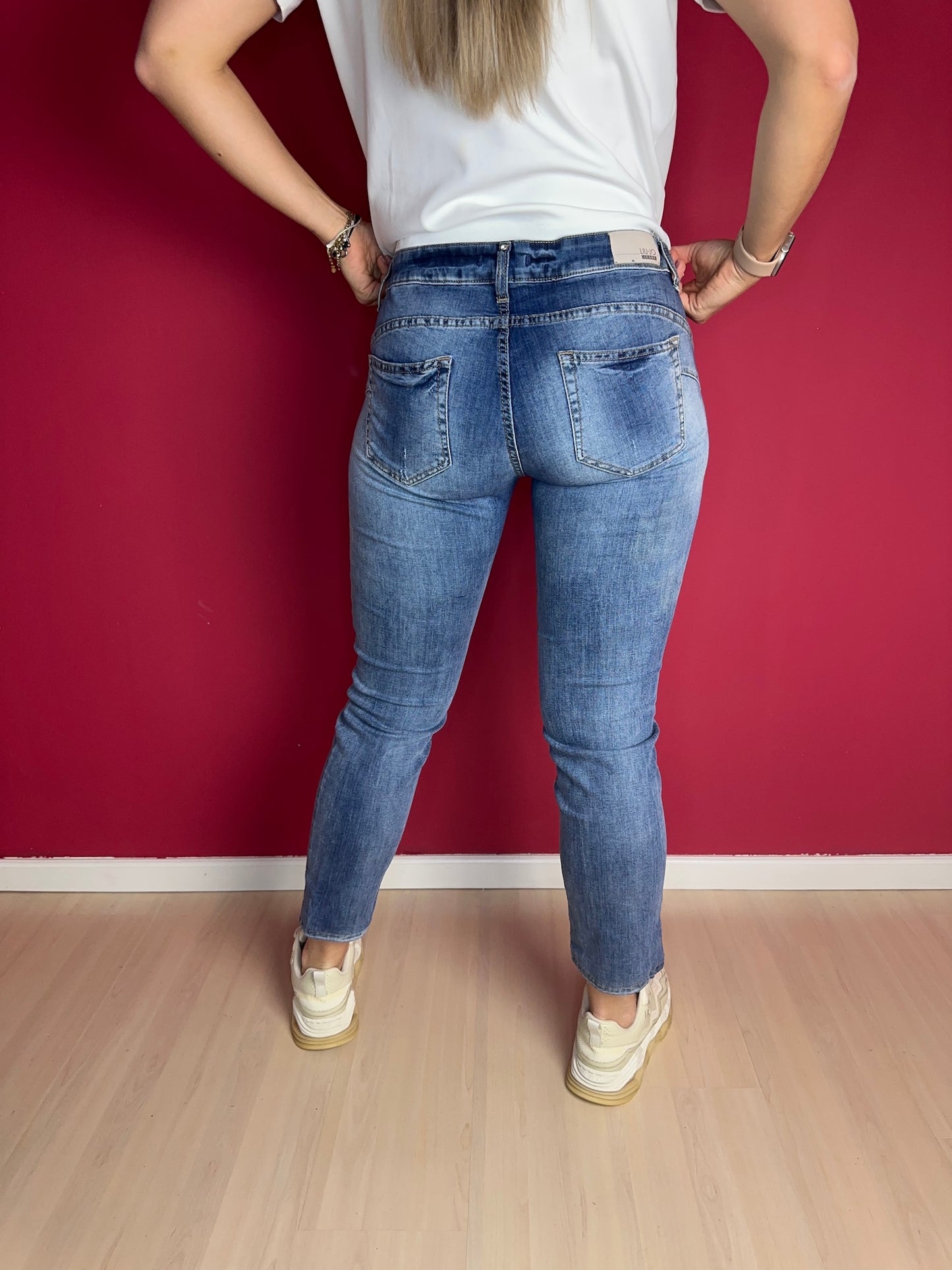 Jeans Liu Jo strass stenen roze - Maat 32