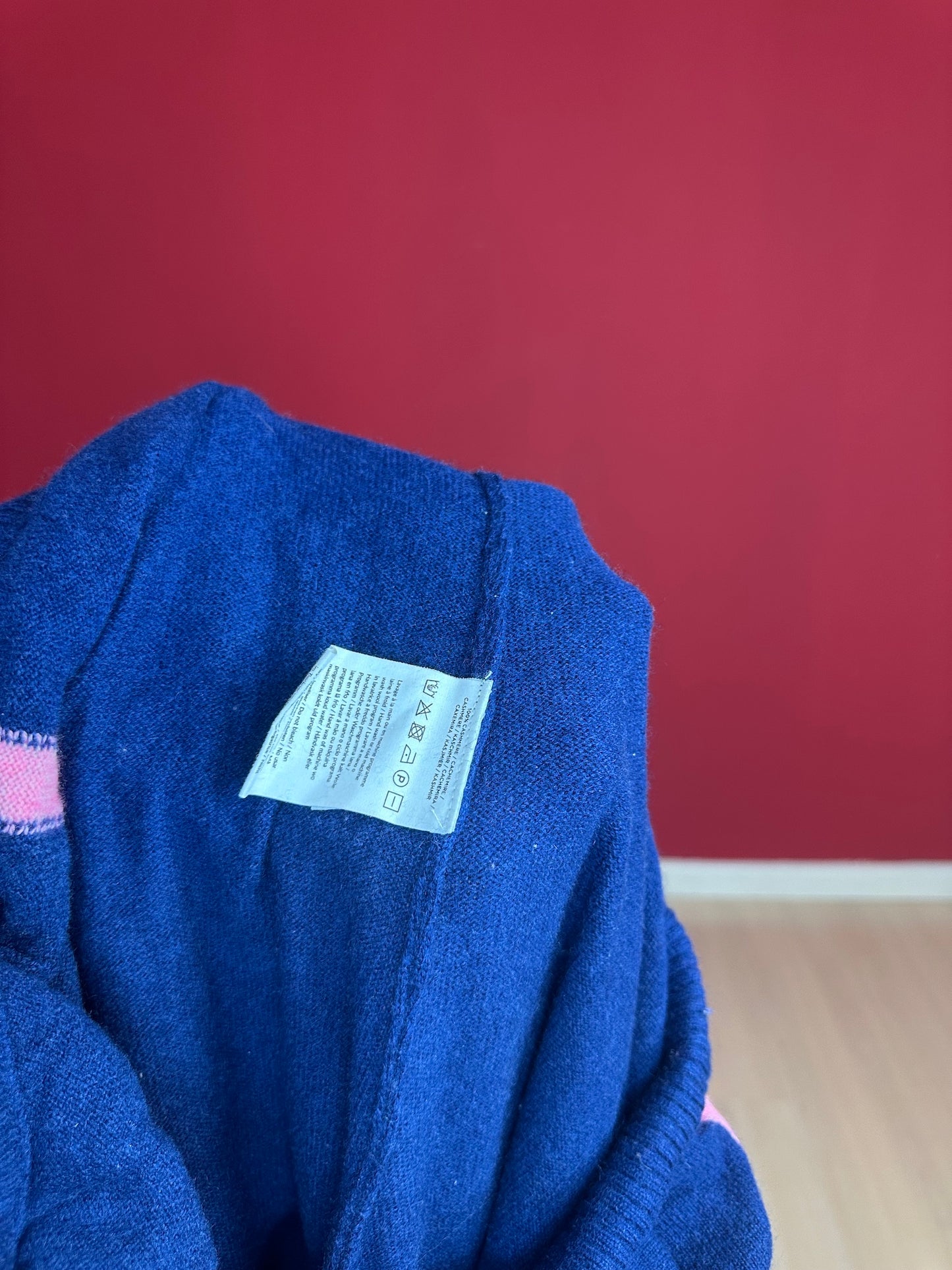 Broek Absolut Cashmere donkerblauw/lichtroze - Maat L