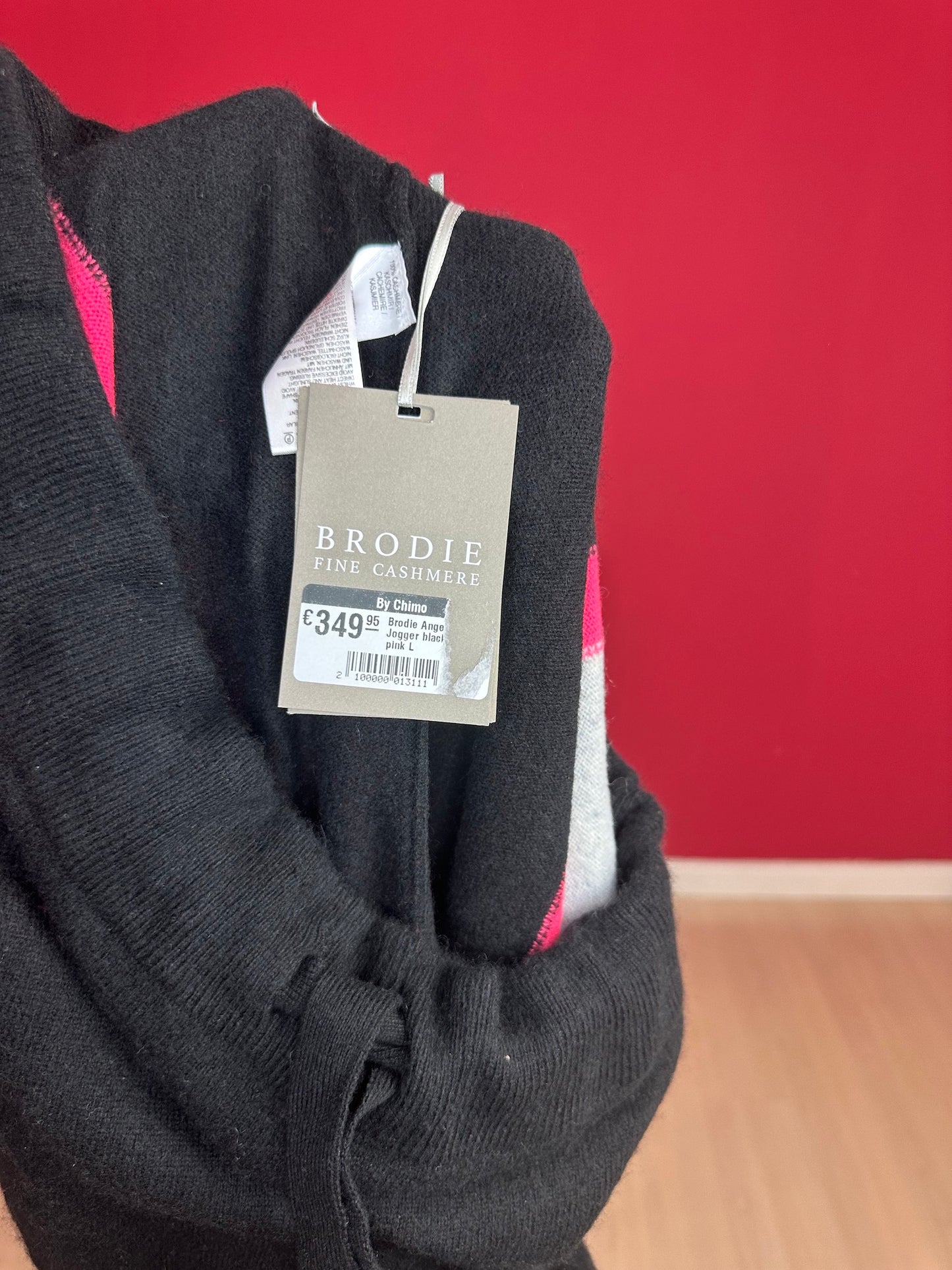 Broek Brodie Cashmere zwart/neon roze - Maat L