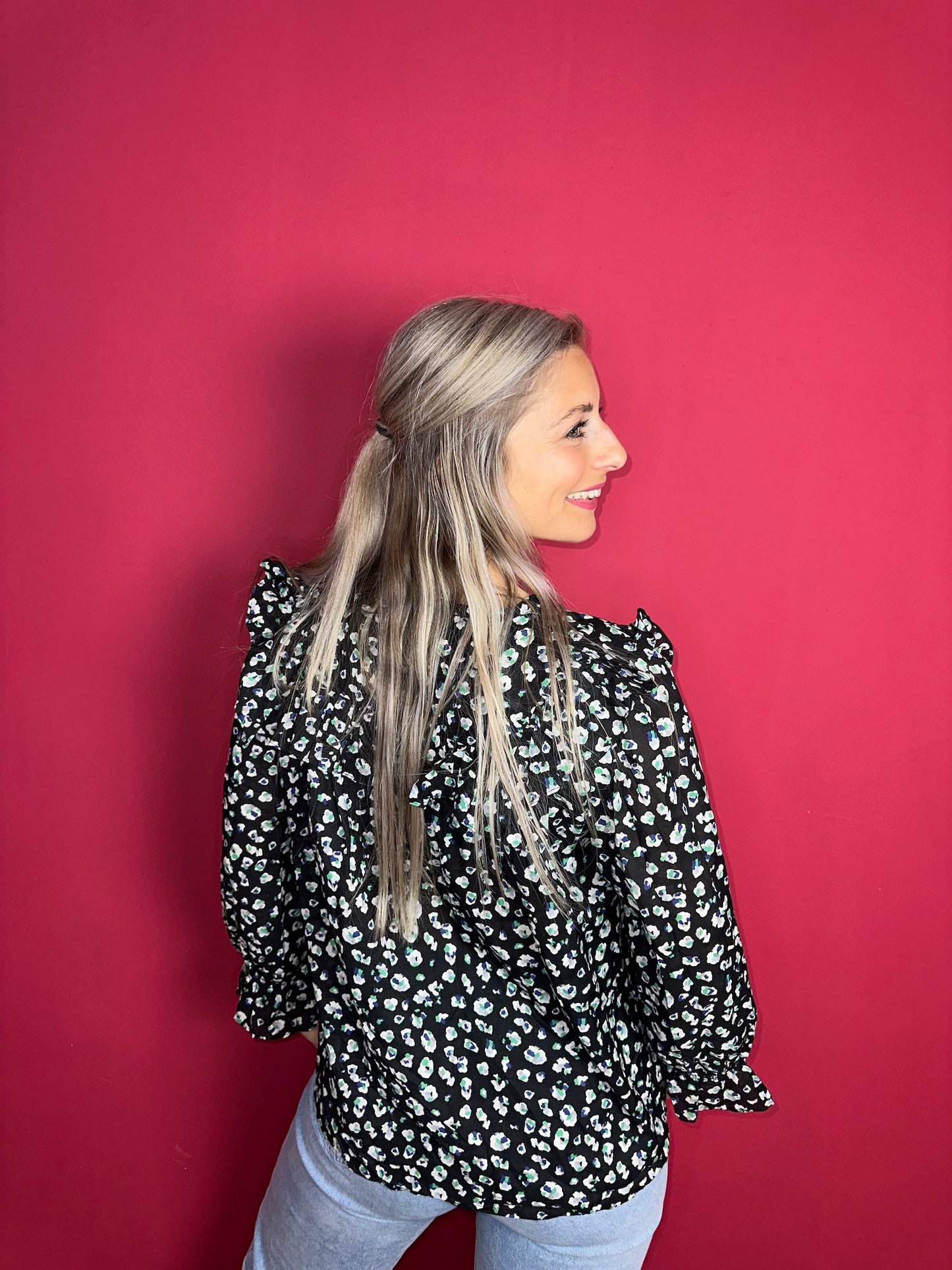 Blouse ba&sh zwart print - Maat 2