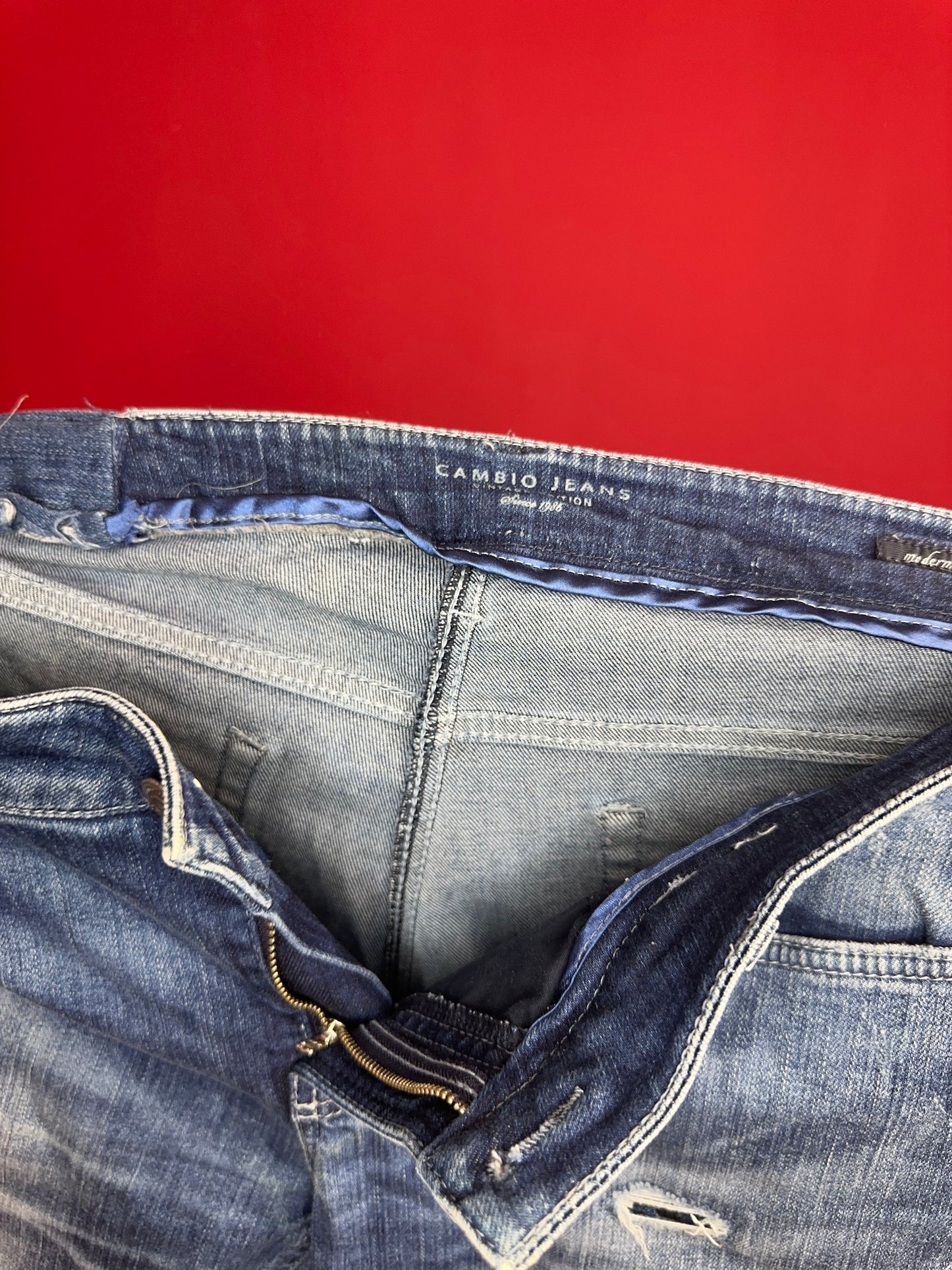 Jeans Cambio pailetten donkerblauw - Maat 32