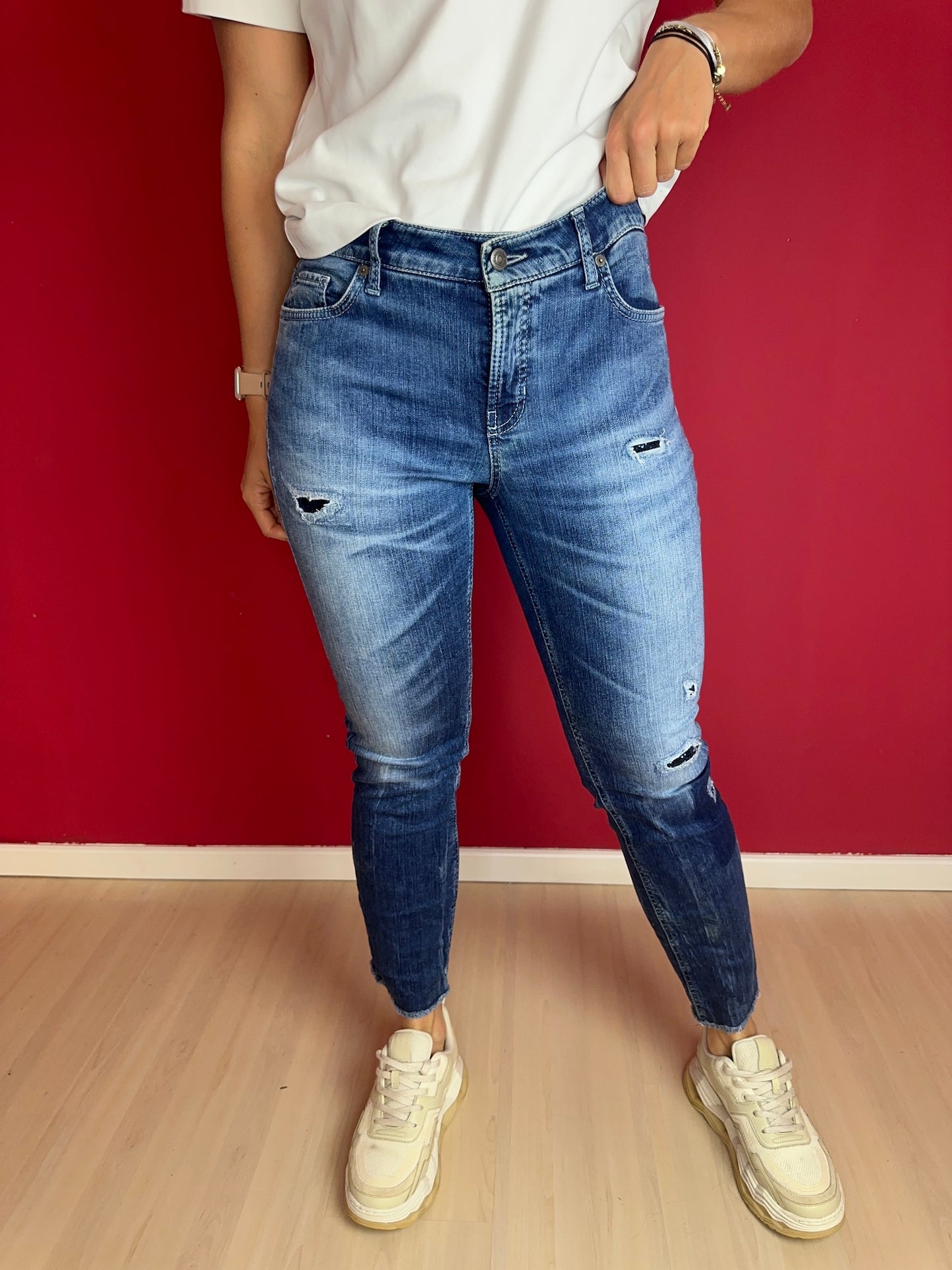 Jeans Cambio pailetten donkerblauw - Maat 32