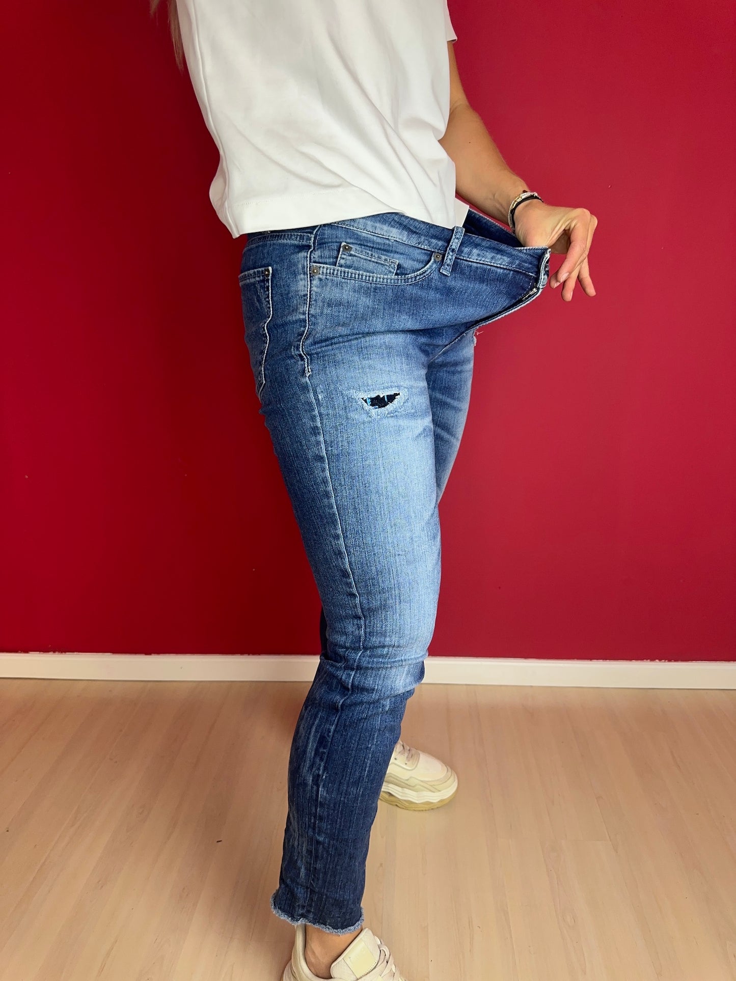 Jeans Cambio pailetten donkerblauw - Maat 32