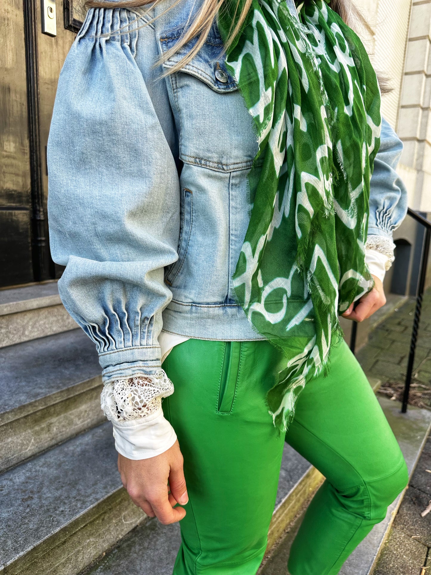 Foulard Elisabetta Franchi vert & blanc