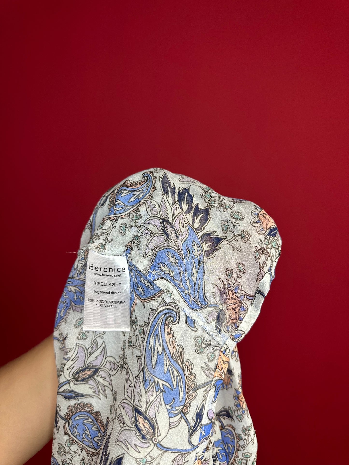 Blouse Berenice paris print blauw - Maat 38
