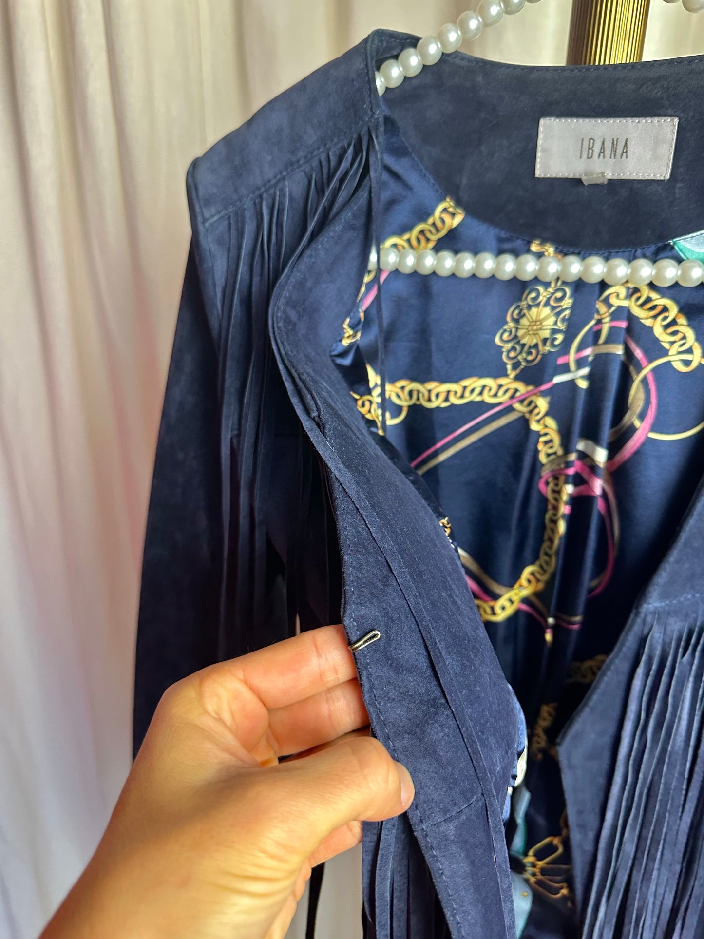 Jack Ibana suede donkerblauw franjes - maat 38 (M)