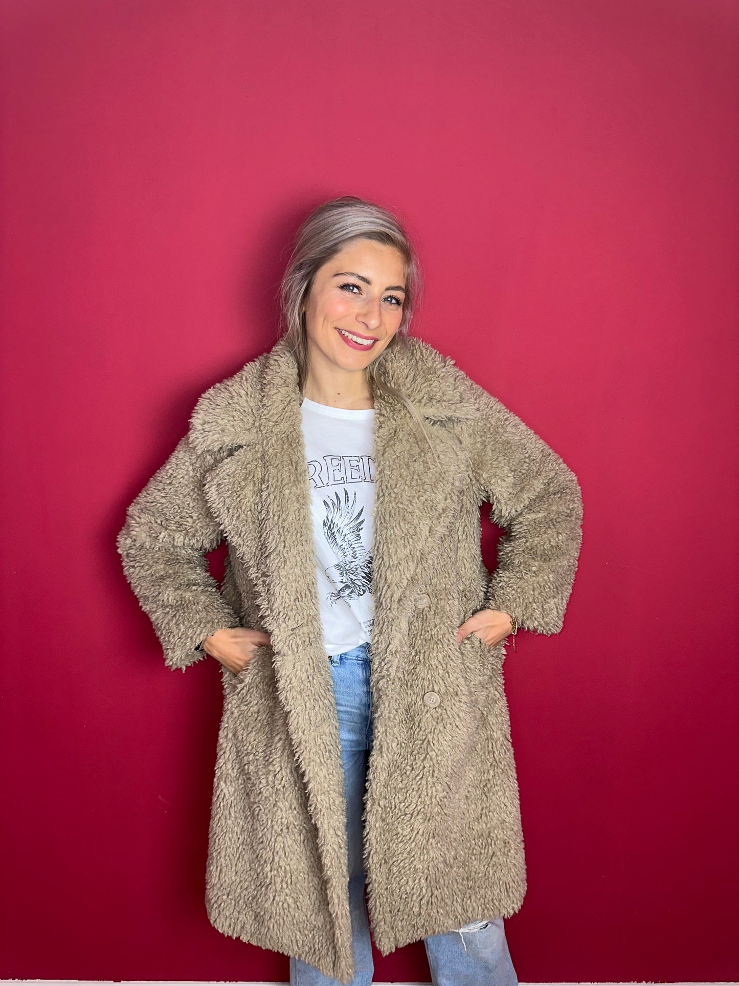 Jas Berenice Paris Teddy beige - Maat 1