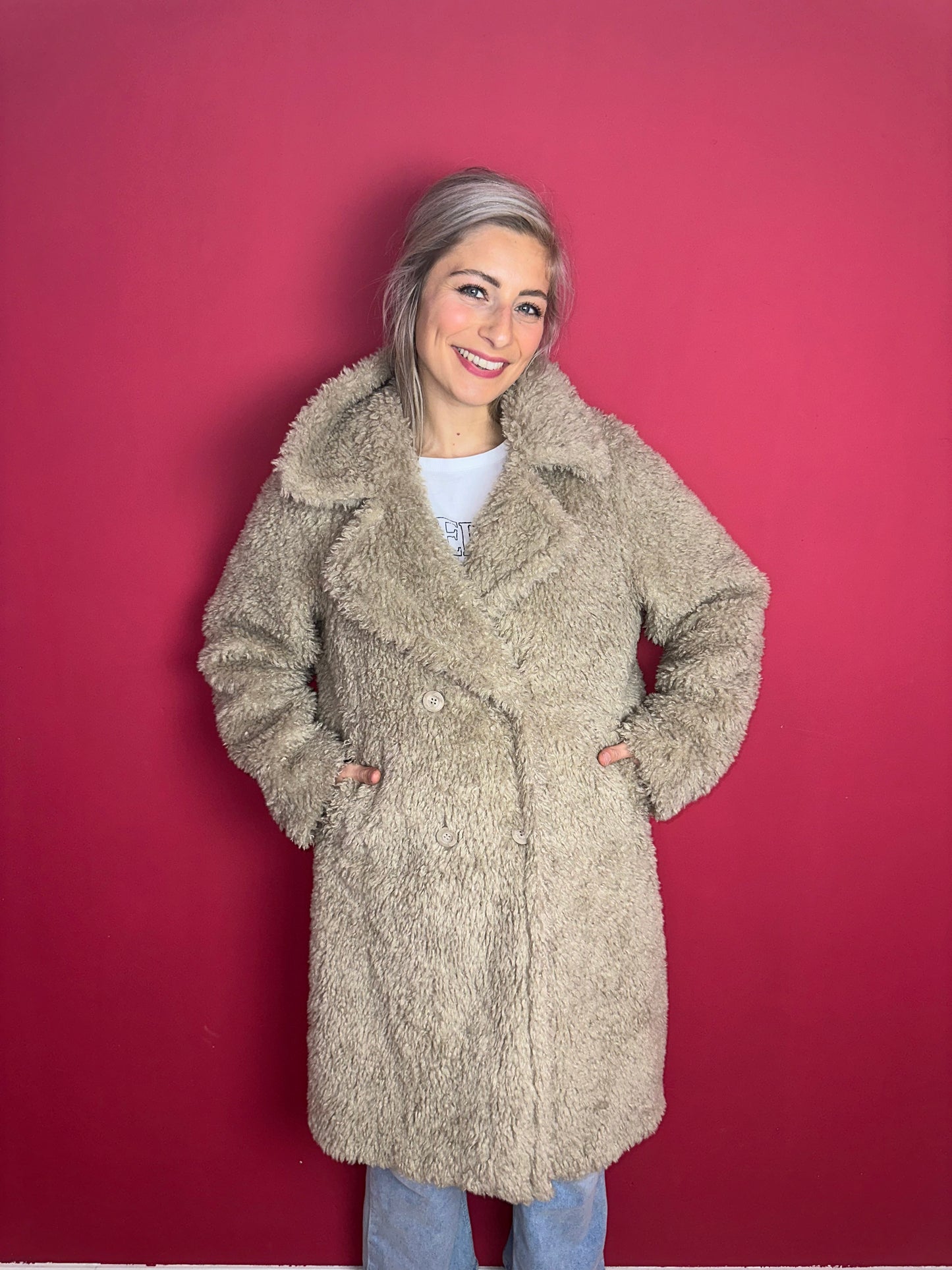 Jas Berenice Paris Teddy beige - Maat 2