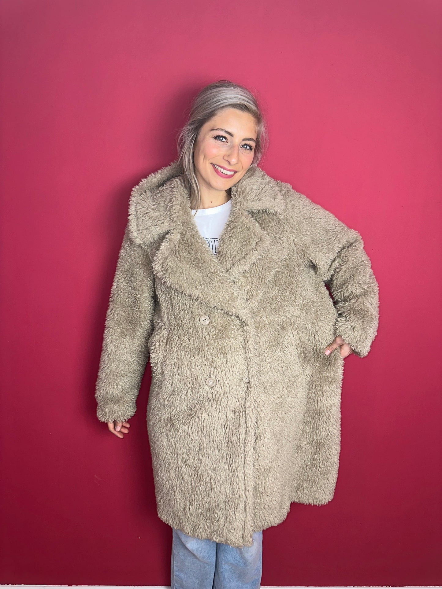 Jas Berenice Paris Teddy beige - Maat 2