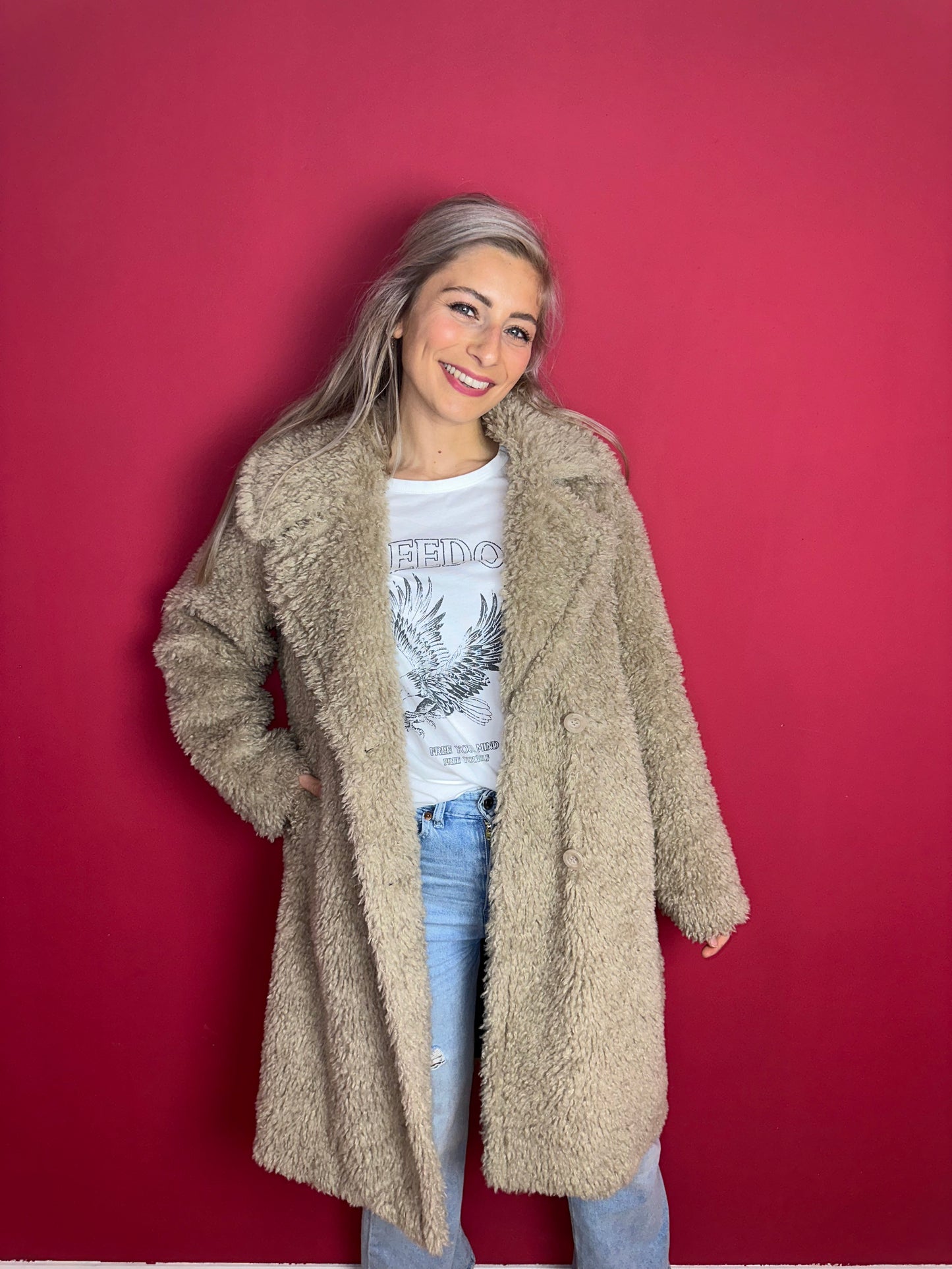 Jas Berenice Paris Teddy beige - Maat 2