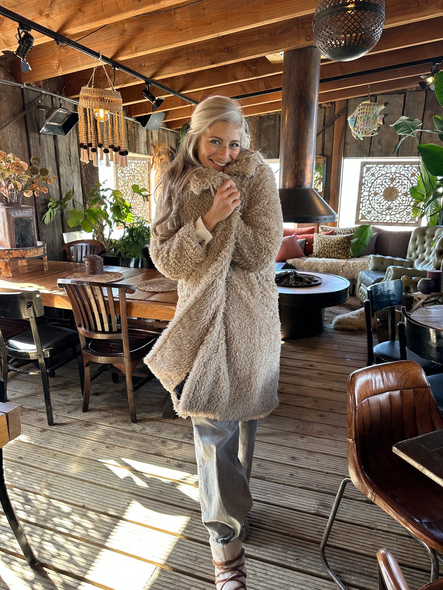 Jas Berenice Paris Teddy beige - Maat 1
