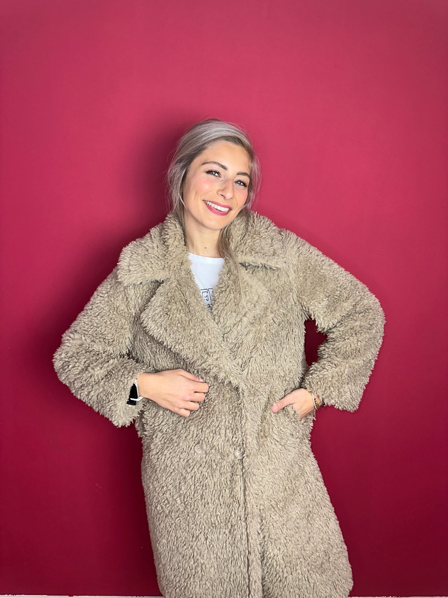Jas Berenice Paris Teddy beige - Maat 1
