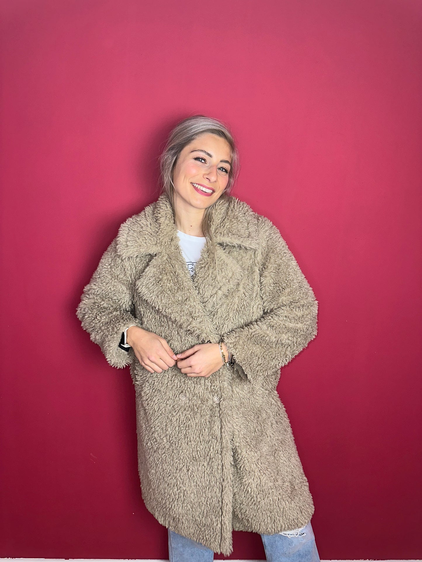 Jas Berenice Paris Teddy beige - Maat 1
