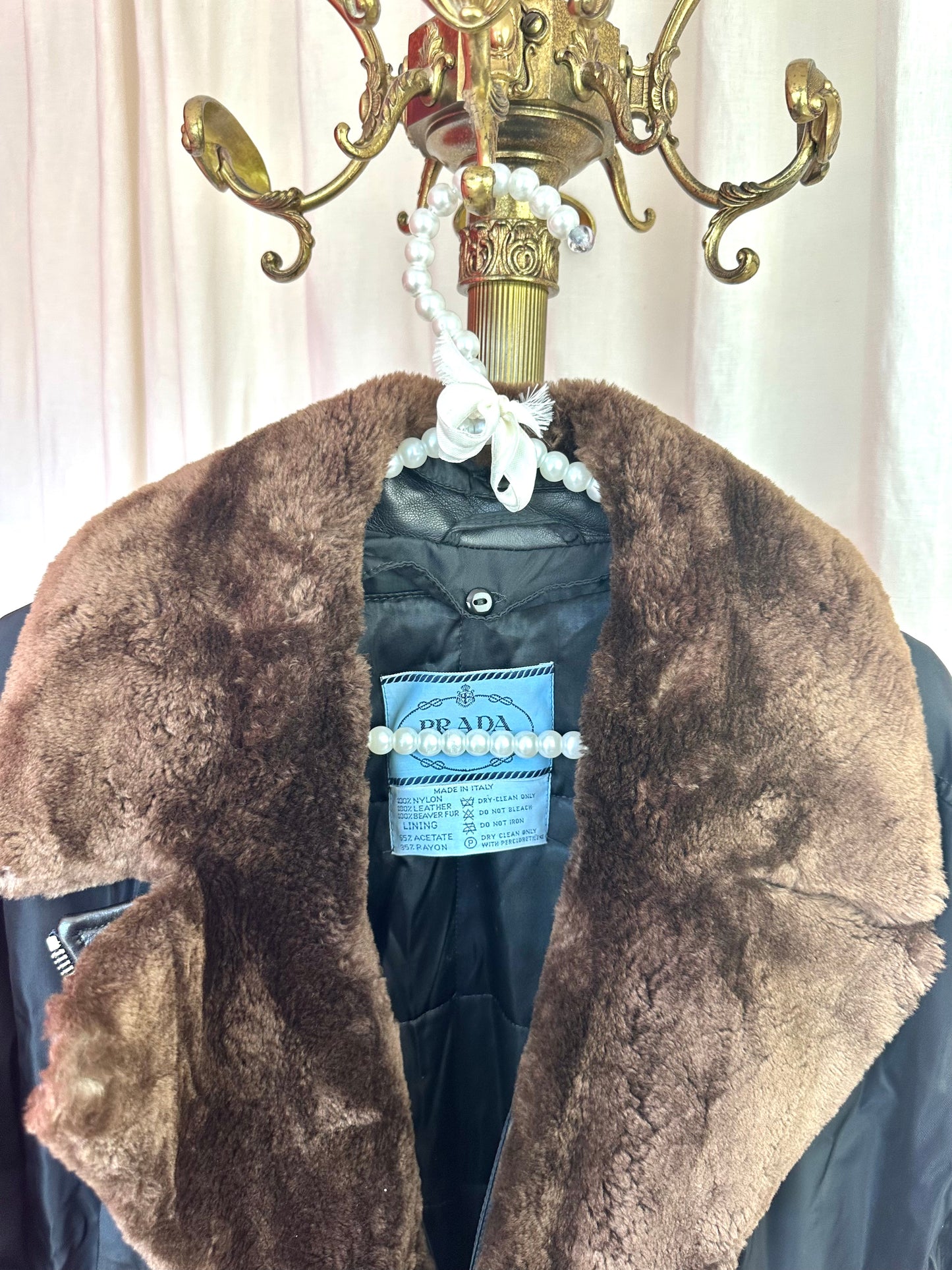 Jas Prada halflang zwart - Maat XL