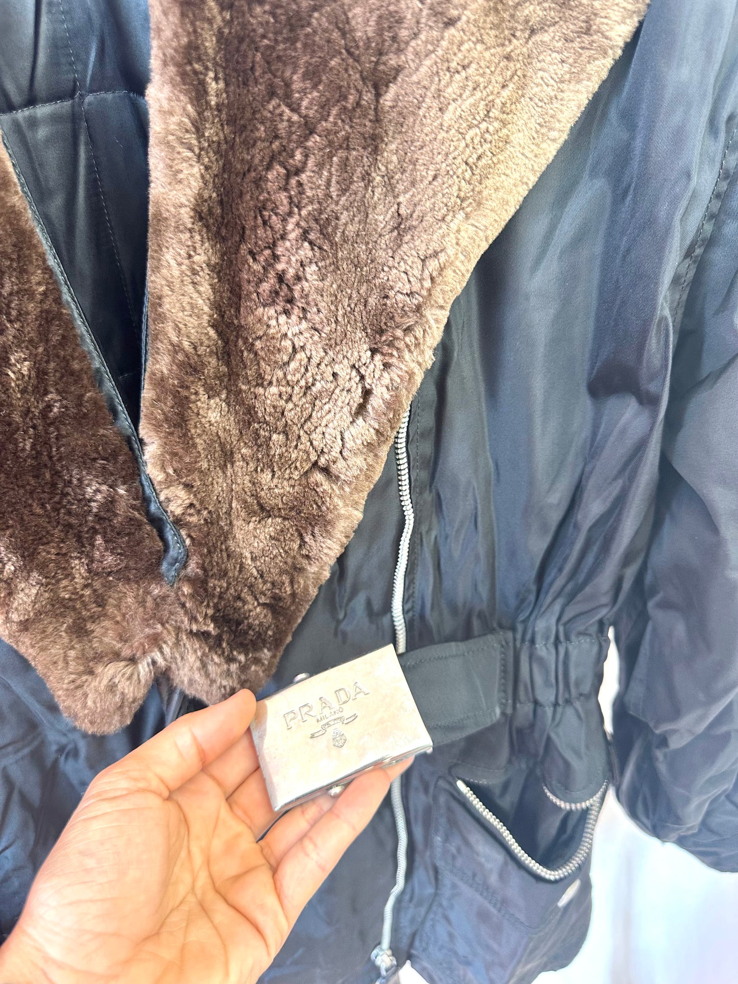 Jas Prada halflang zwart - Maat XL