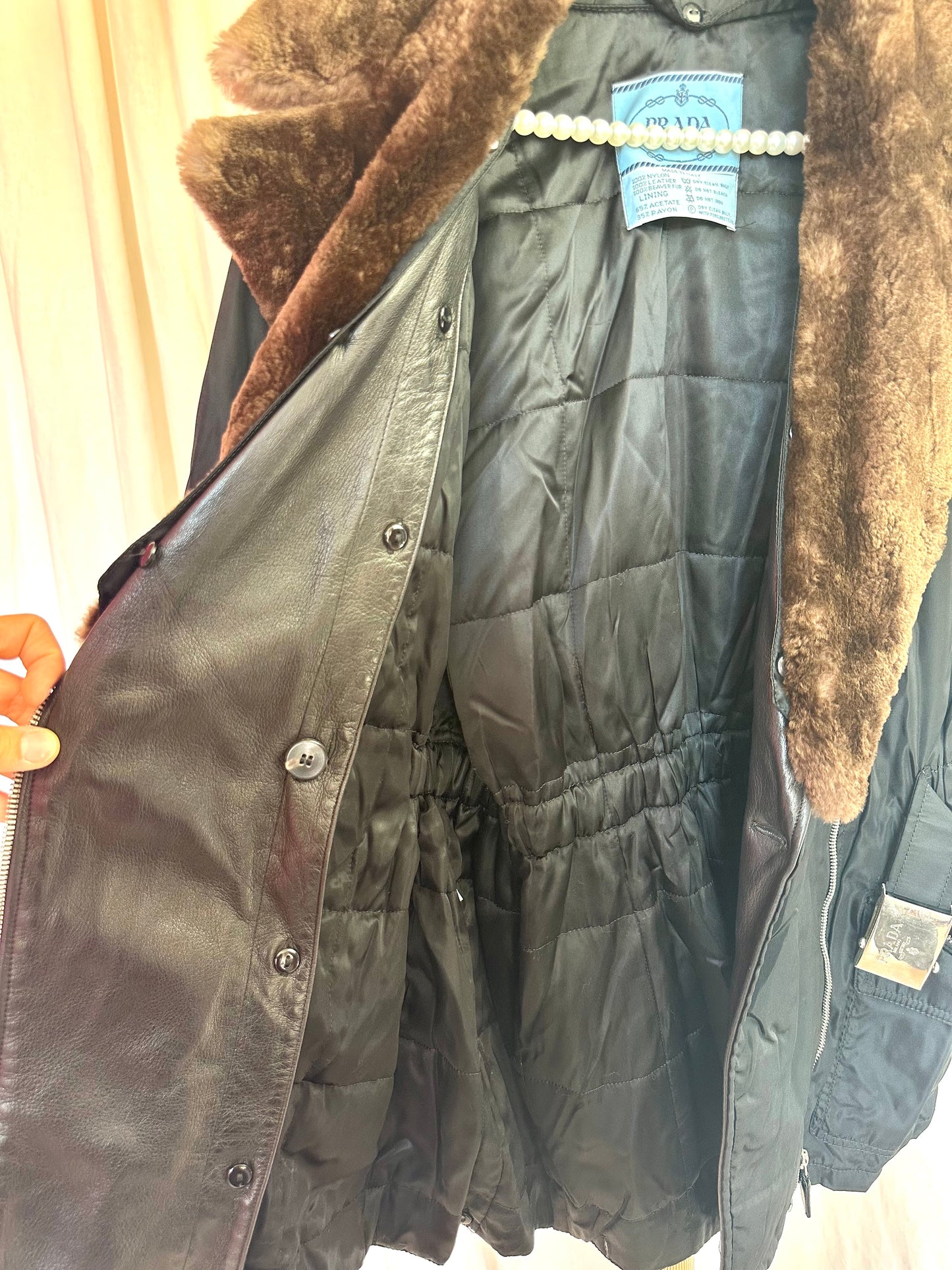 Jas Prada halflang zwart - Maat XL