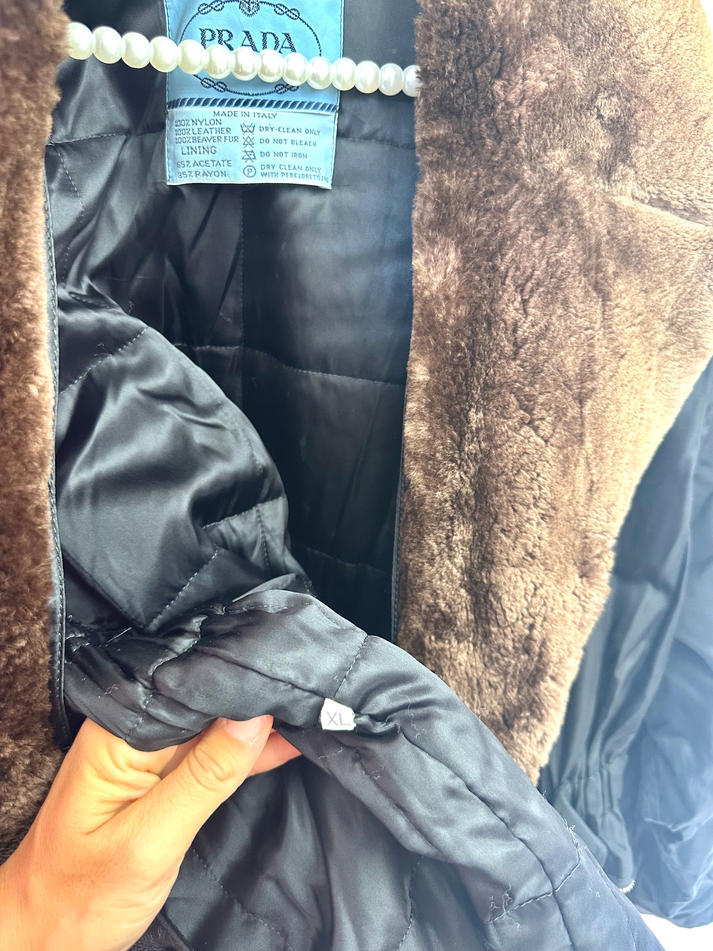 Jas Prada halflang zwart - Maat XL