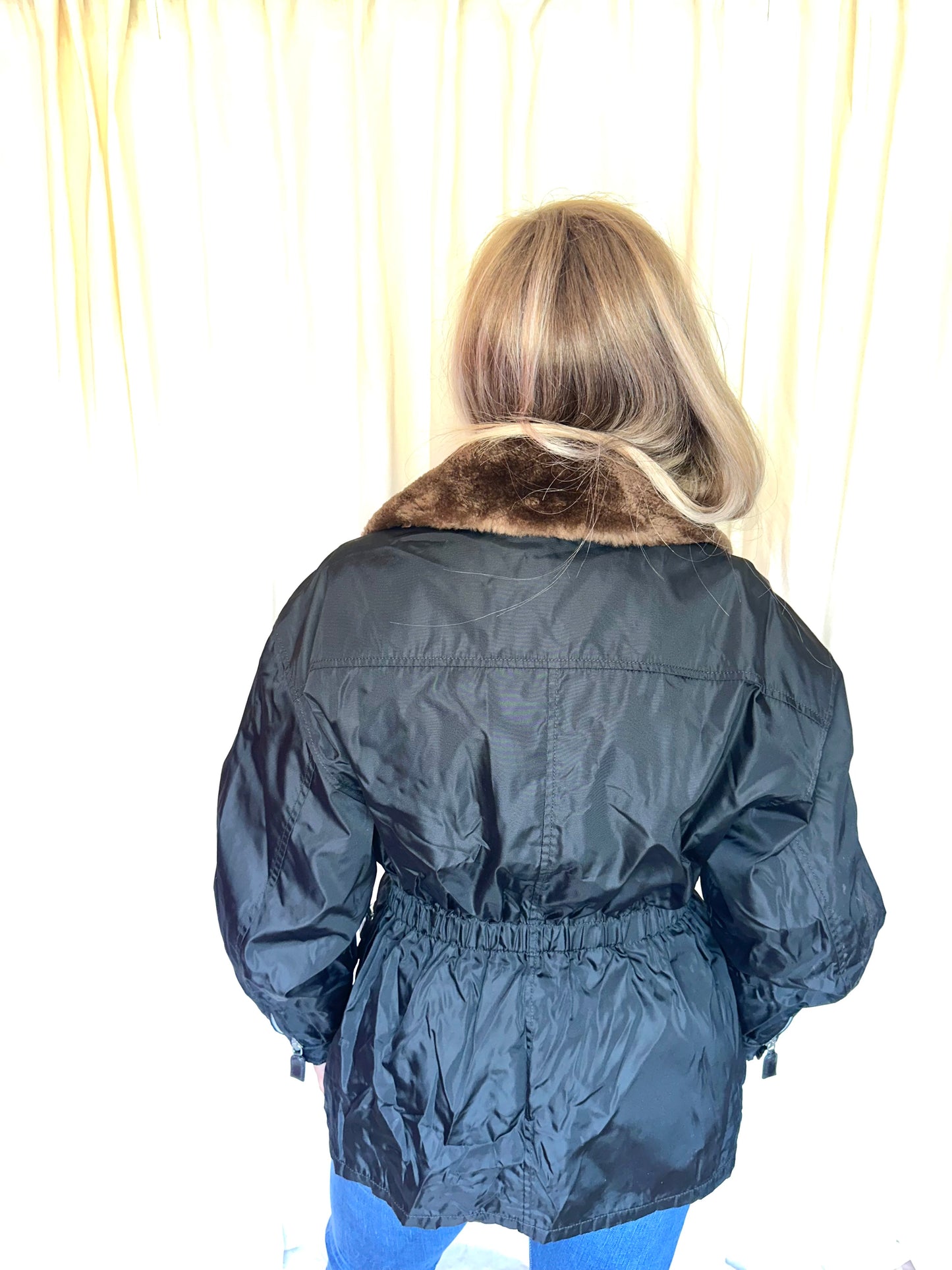 Jas Prada halflang zwart - Maat XL