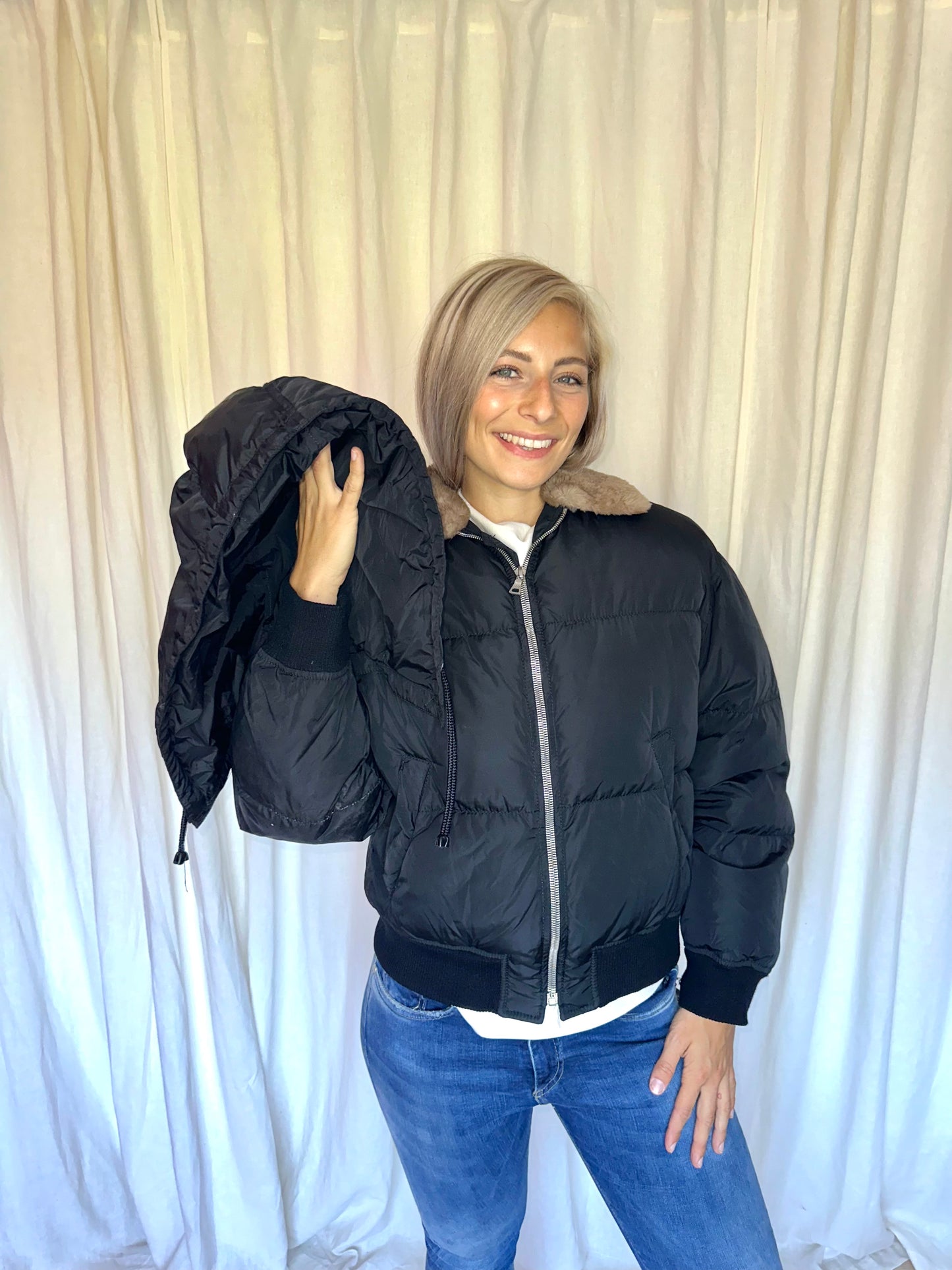 Jas Prada bomberjack zwart - Maat L