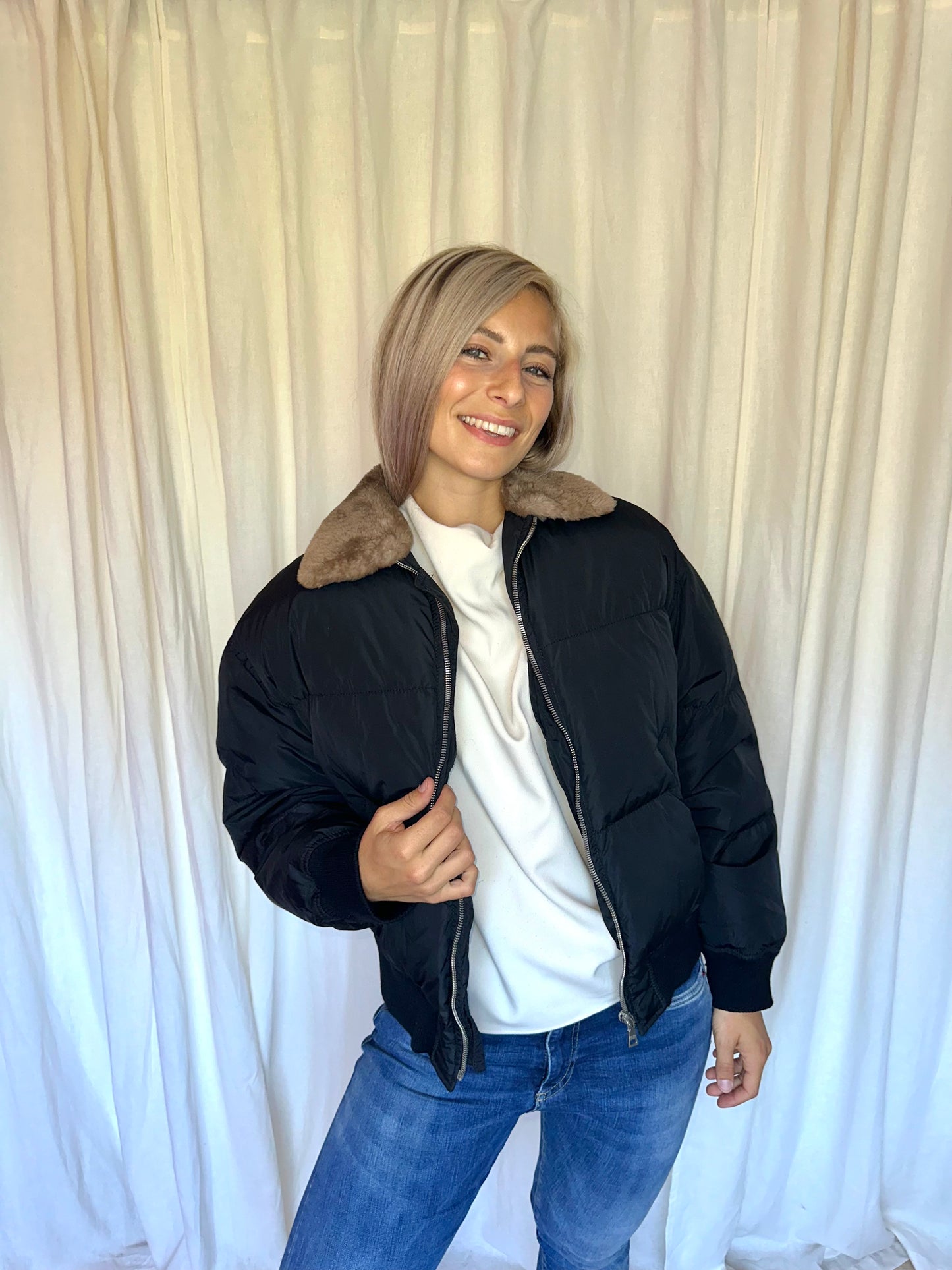 Jas Prada bomberjack zwart - Maat L