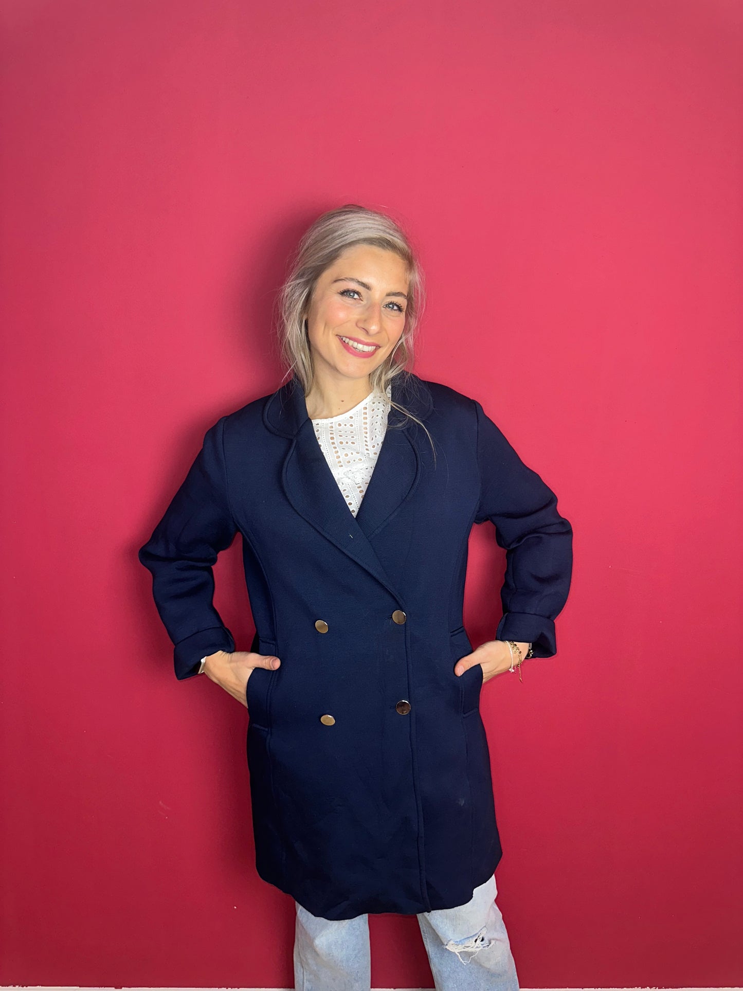 Jas Rinascimento donkerblauw - Maat XL