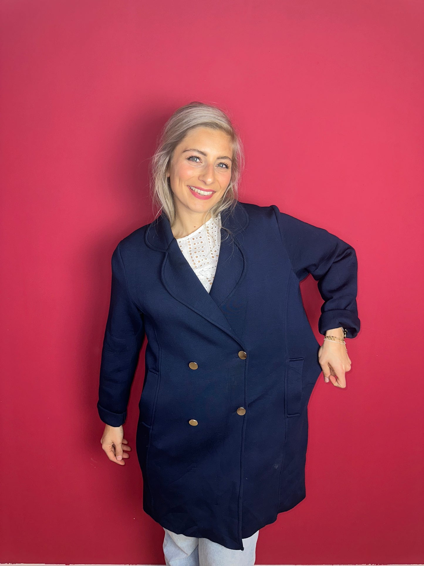 Jas Rinascimento donkerblauw - Maat XL