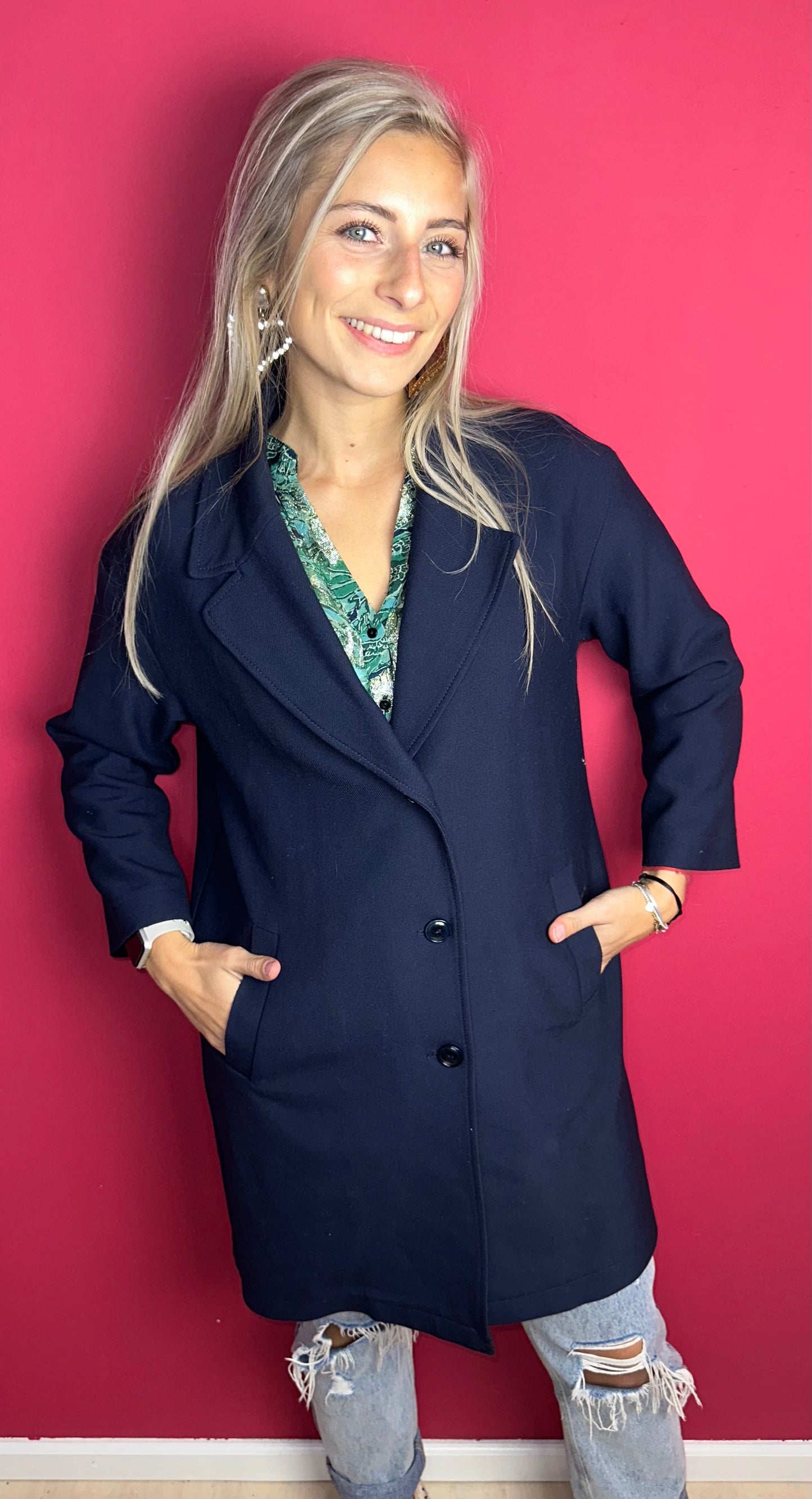 Jas SET donkerblauw - Maat 34