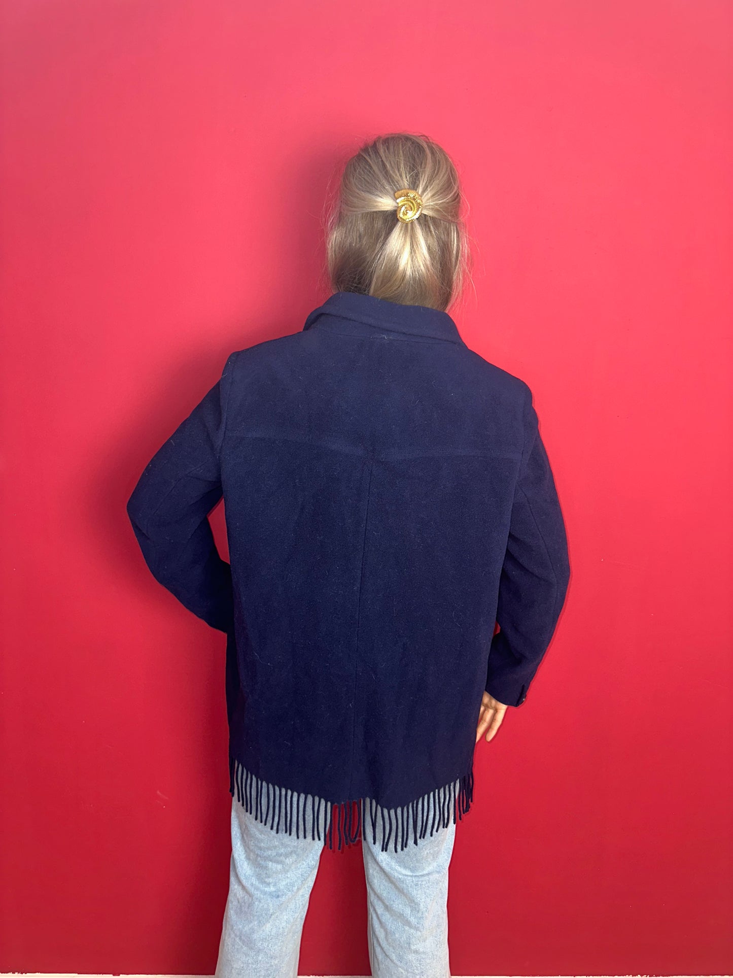 Jas SET franjes donkerblauw - Maat 42