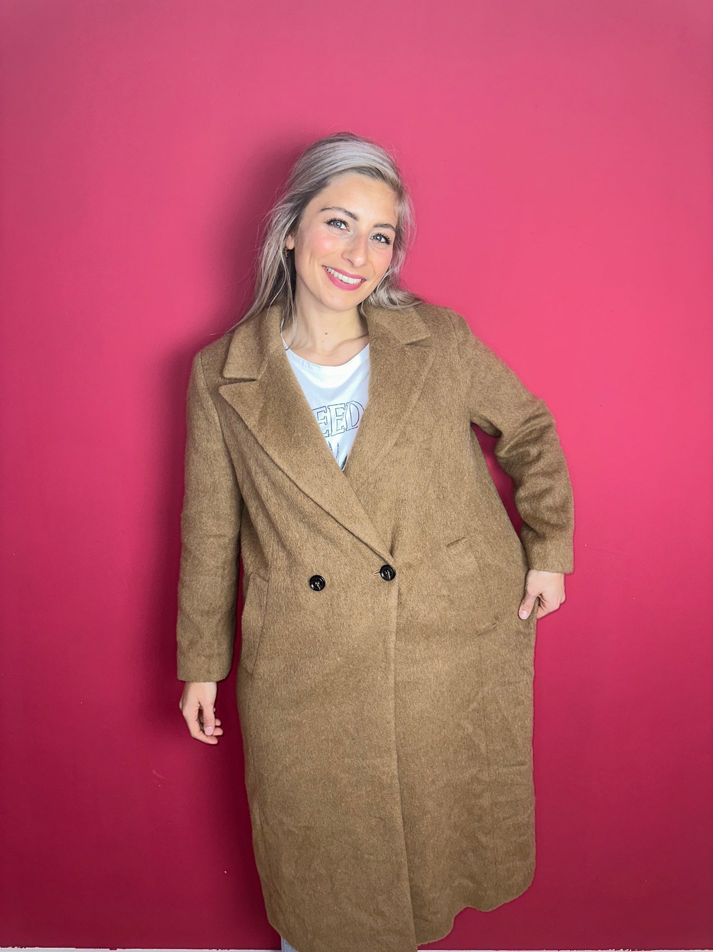 Jas SET lang camel - Maat 40