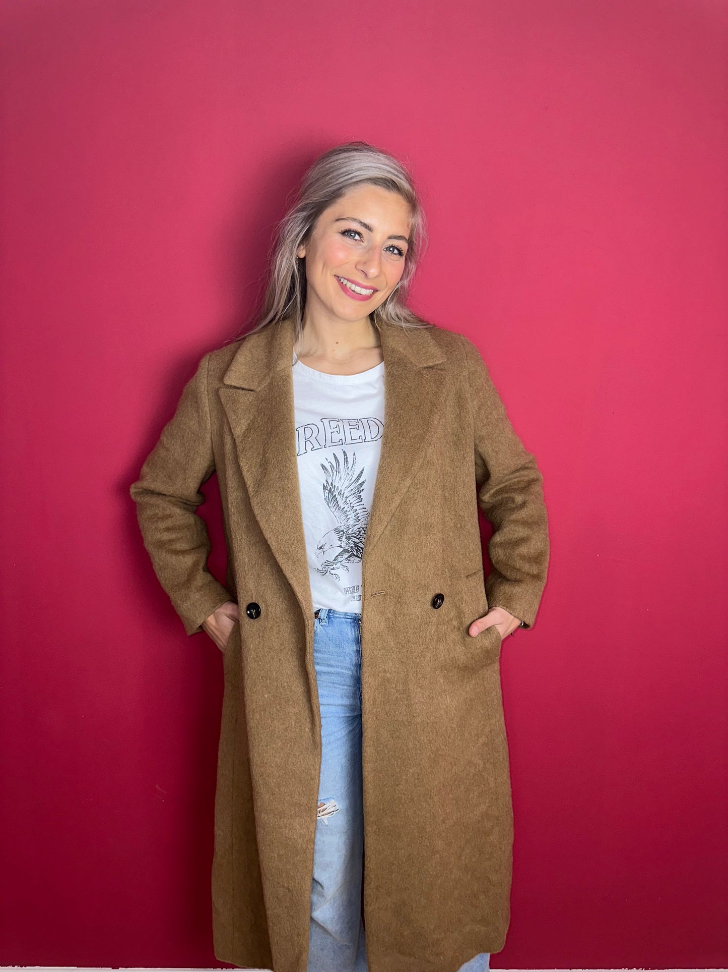 Jas SET lang camel - Maat 40