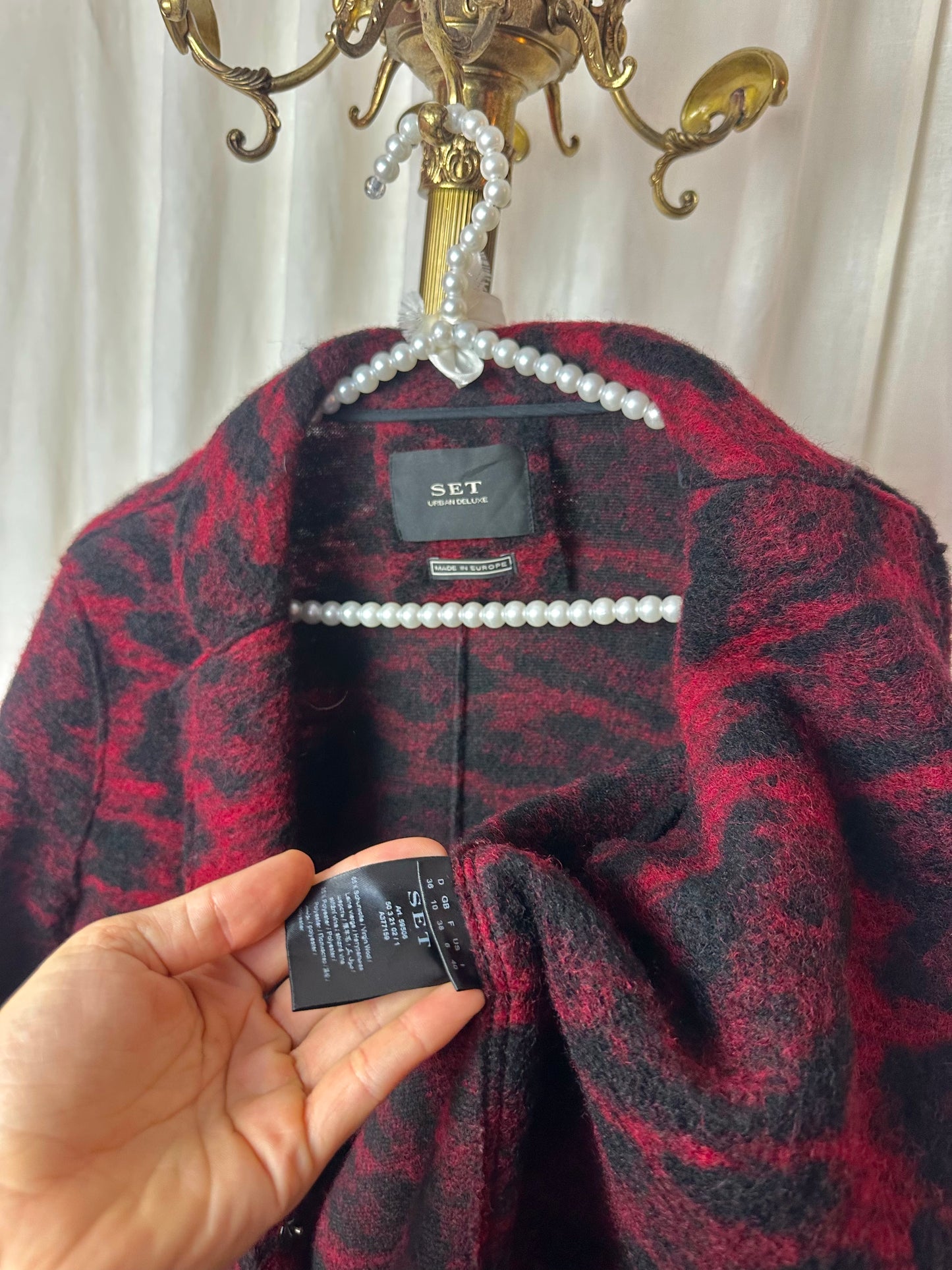 Jas SET rood/zwart - Maat 36