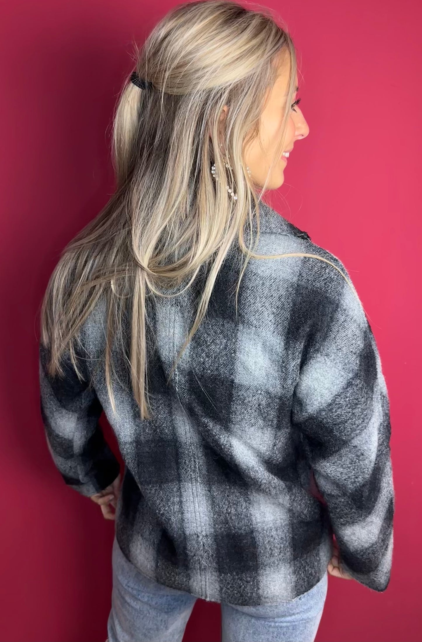Jas SET ruit grijs/zwart - Maat 36