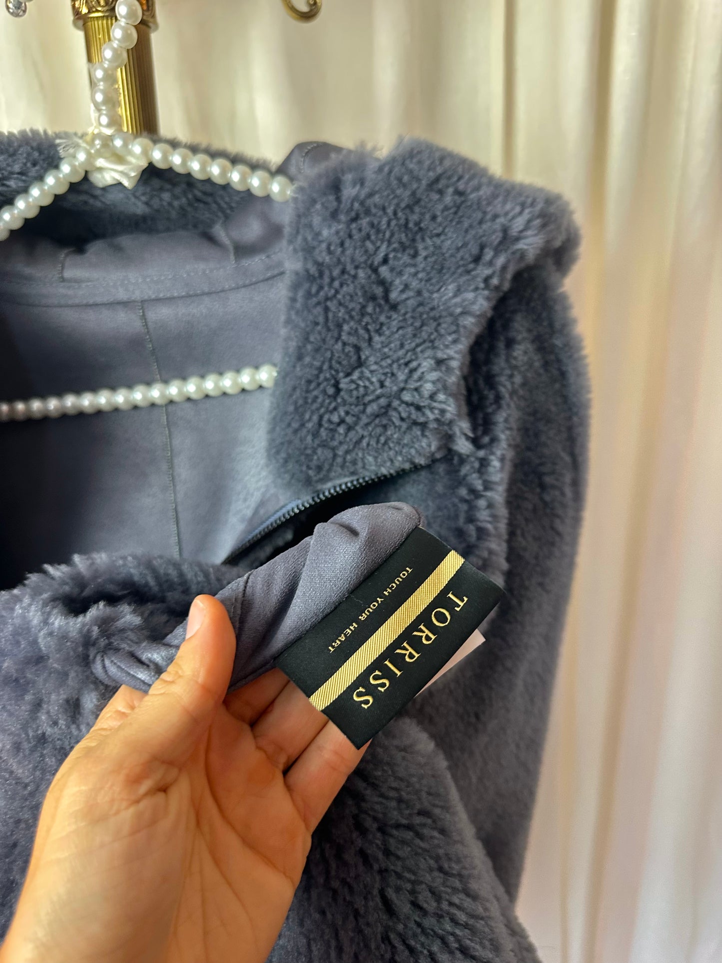Jas Torris Faux fur grijs - Maat 38