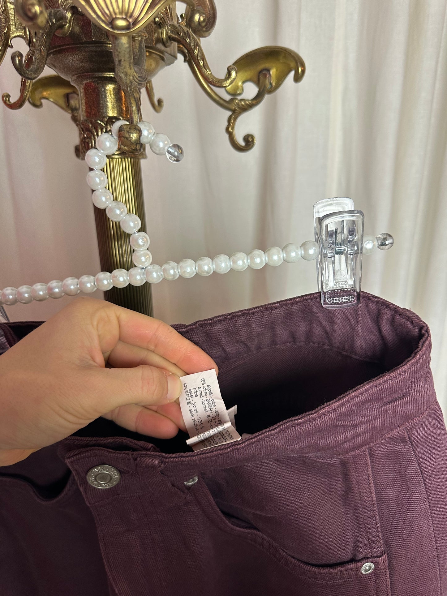 Jeans Zara balloon fit bordeaux maat 34