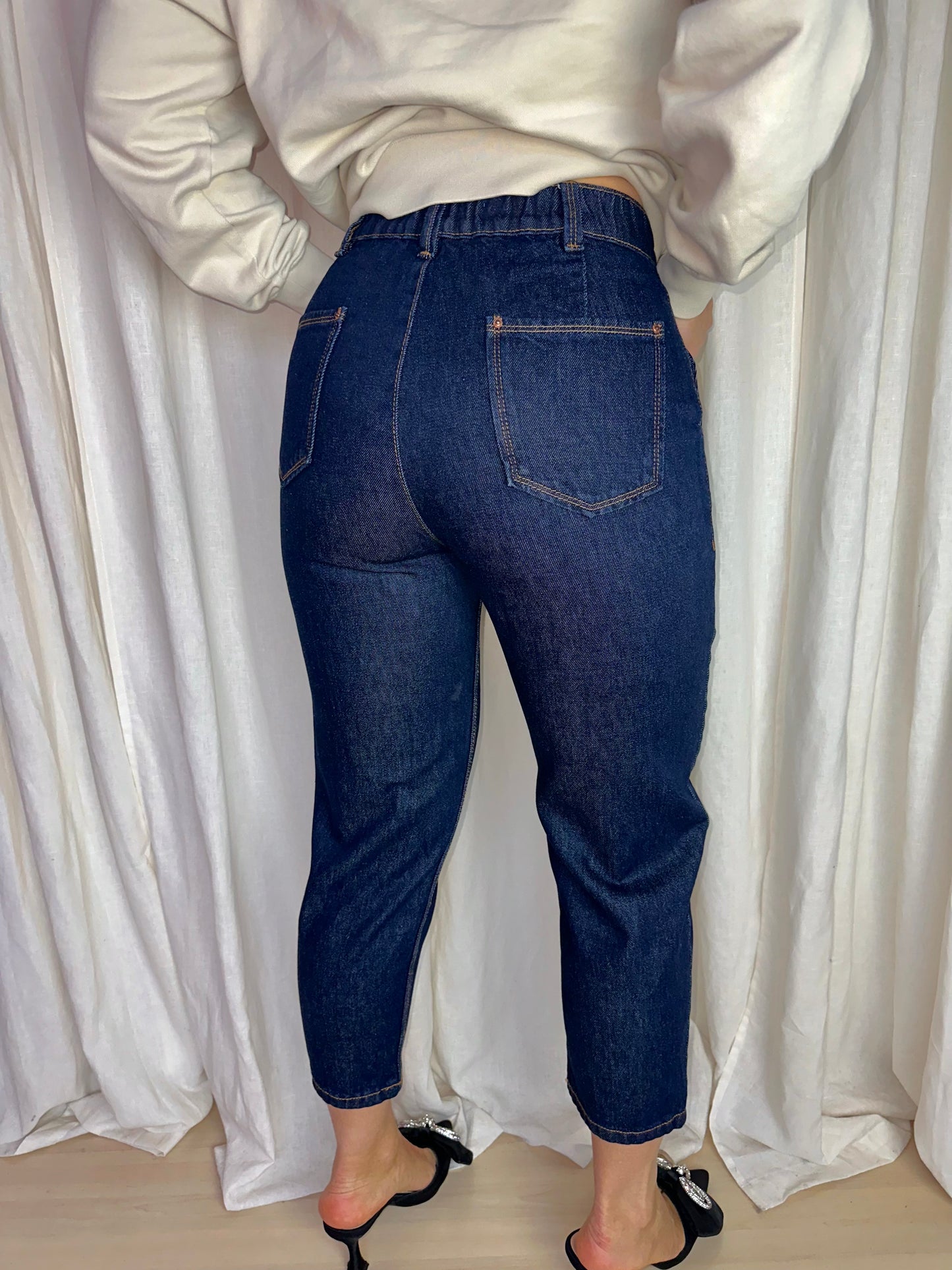 Jeans Zara balloon fit donkerblauw maat XS