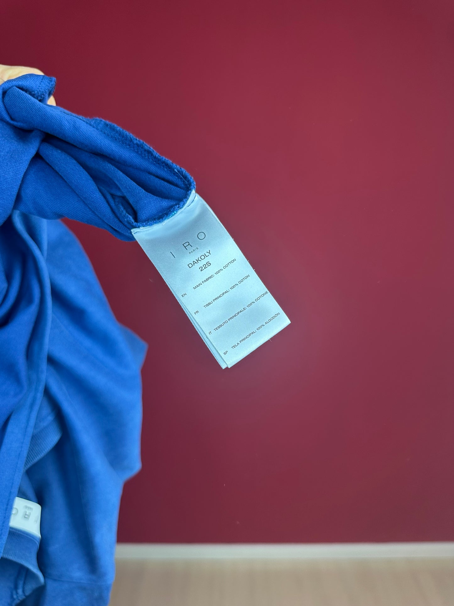 Jurk IRO Sweaterjurk Blauw van Katoen – Maat 42