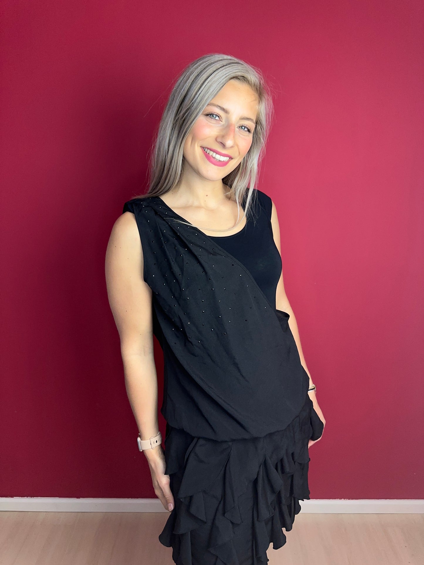 Jurk Liu Jo Elegante Zomerjurk zwart – Maat 46