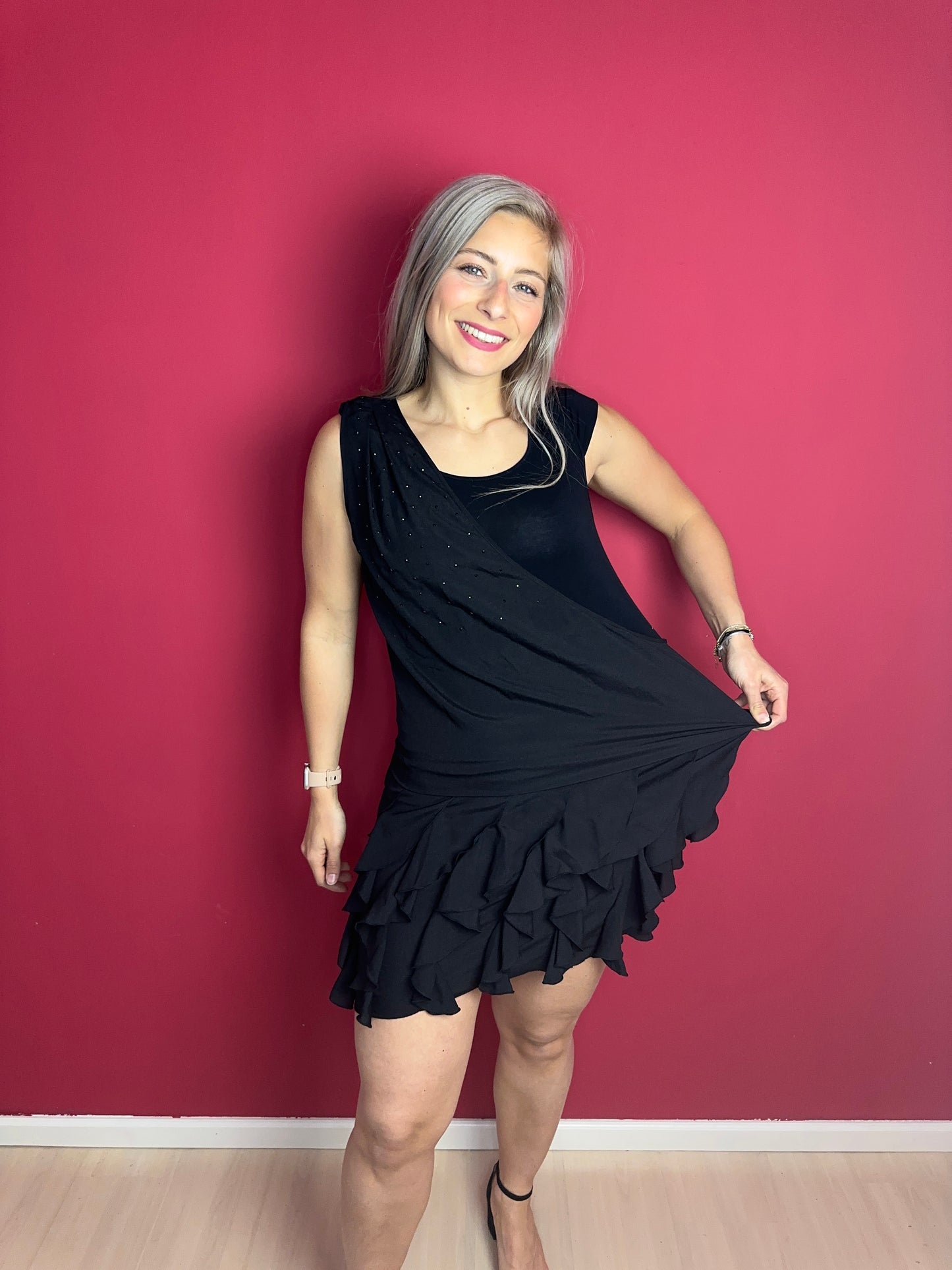 Jurk Liu Jo Elegante Zomerjurk zwart – Maat 46