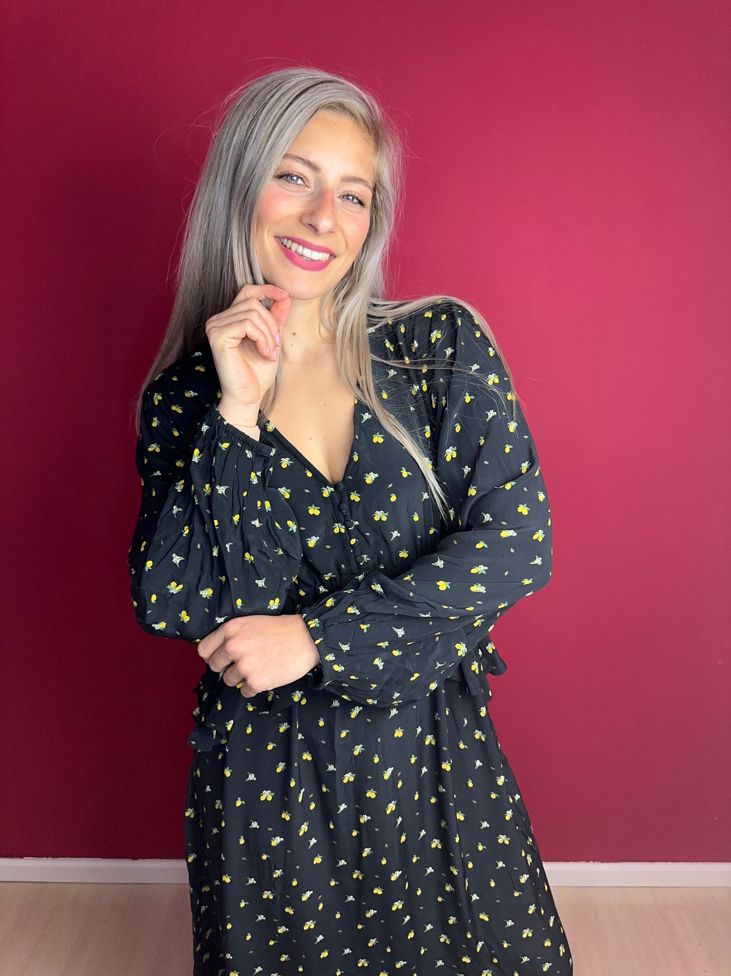 Jurk Notes du Nord Lemon Print – Vrouwelijke Zomerjurk Maat 40