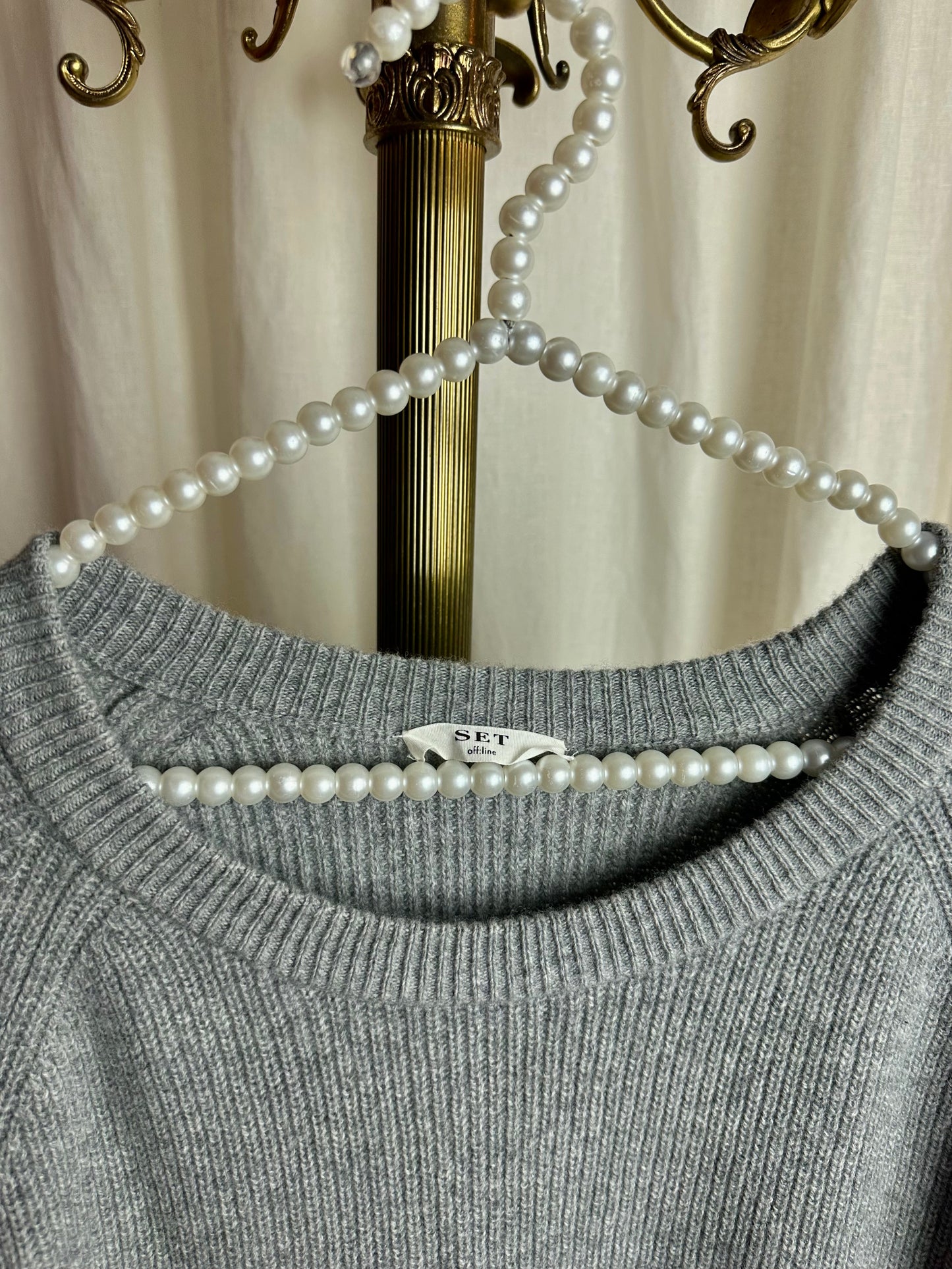 Jurk SET gebreid grijs - Maat 40