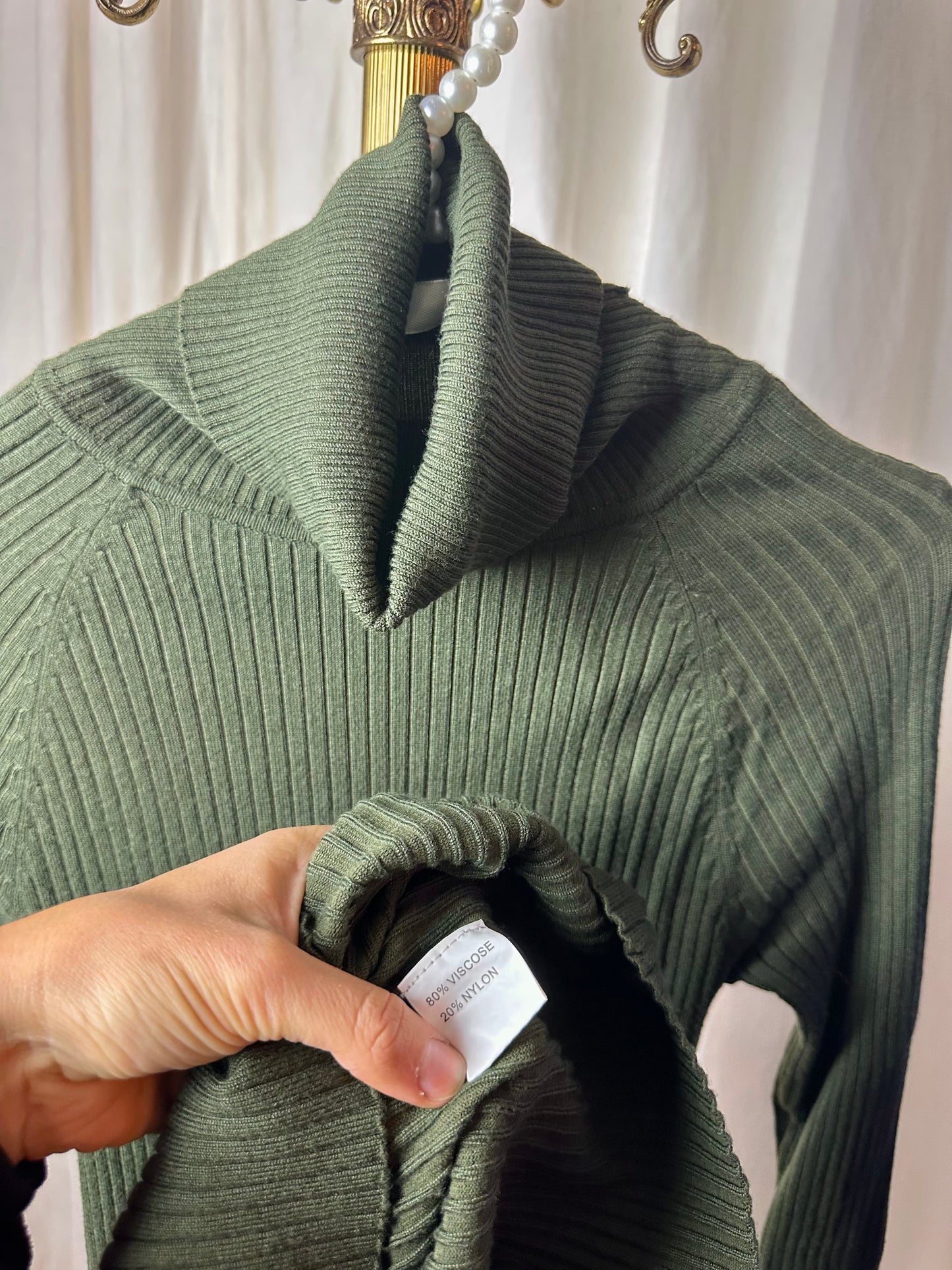 Jurk Studio21 gebreid kol groen onesize