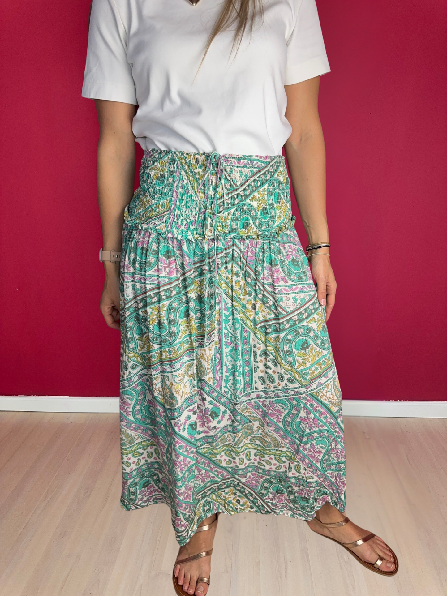 Jurk ba&sh Friska – Maat 40 – Strapless Midi-Jurk / Maxi-Rok mintgroen