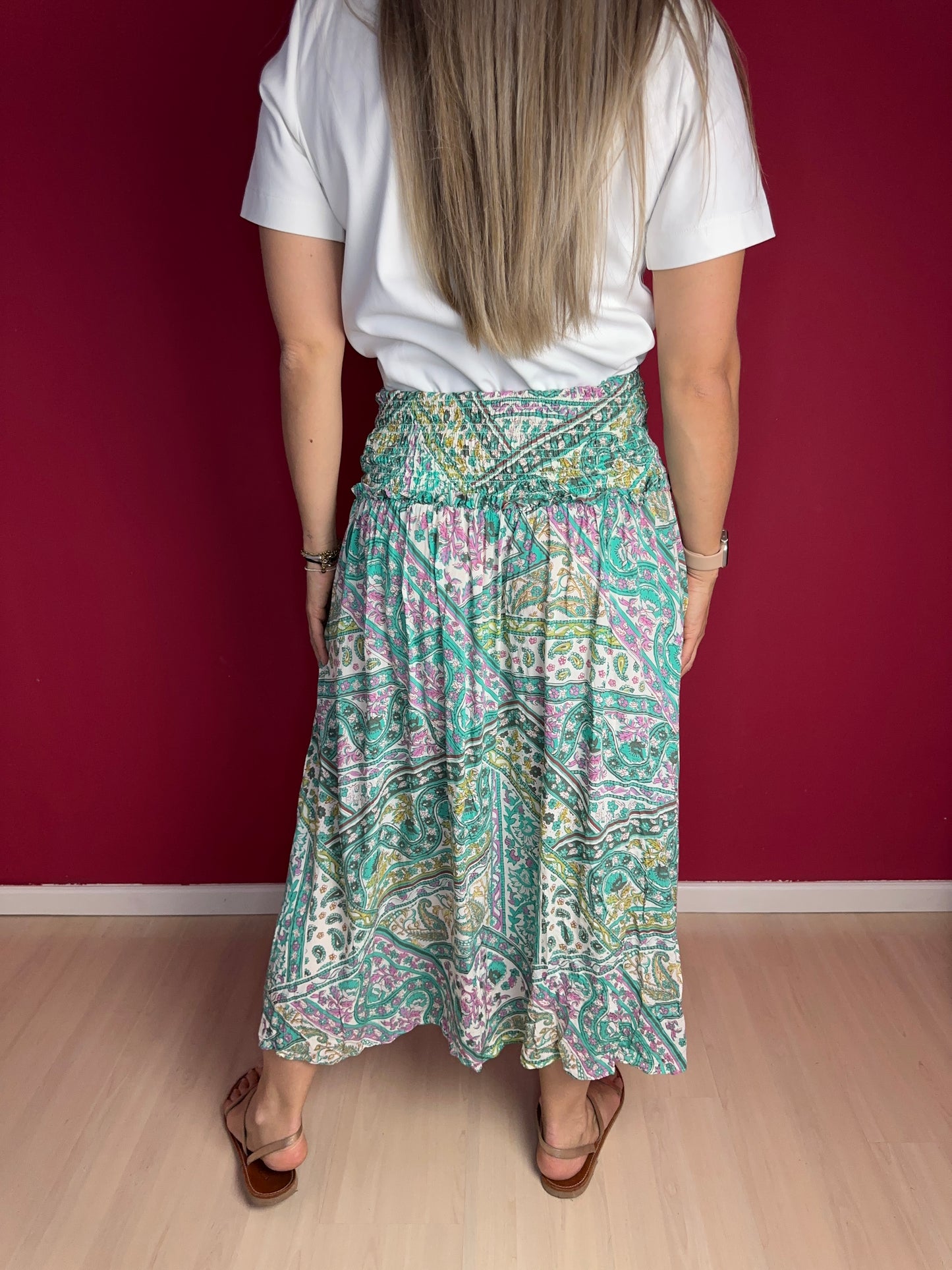 Jurk ba&sh Friska – Maat 40 – Strapless Midi-Jurk / Maxi-Rok mintgroen