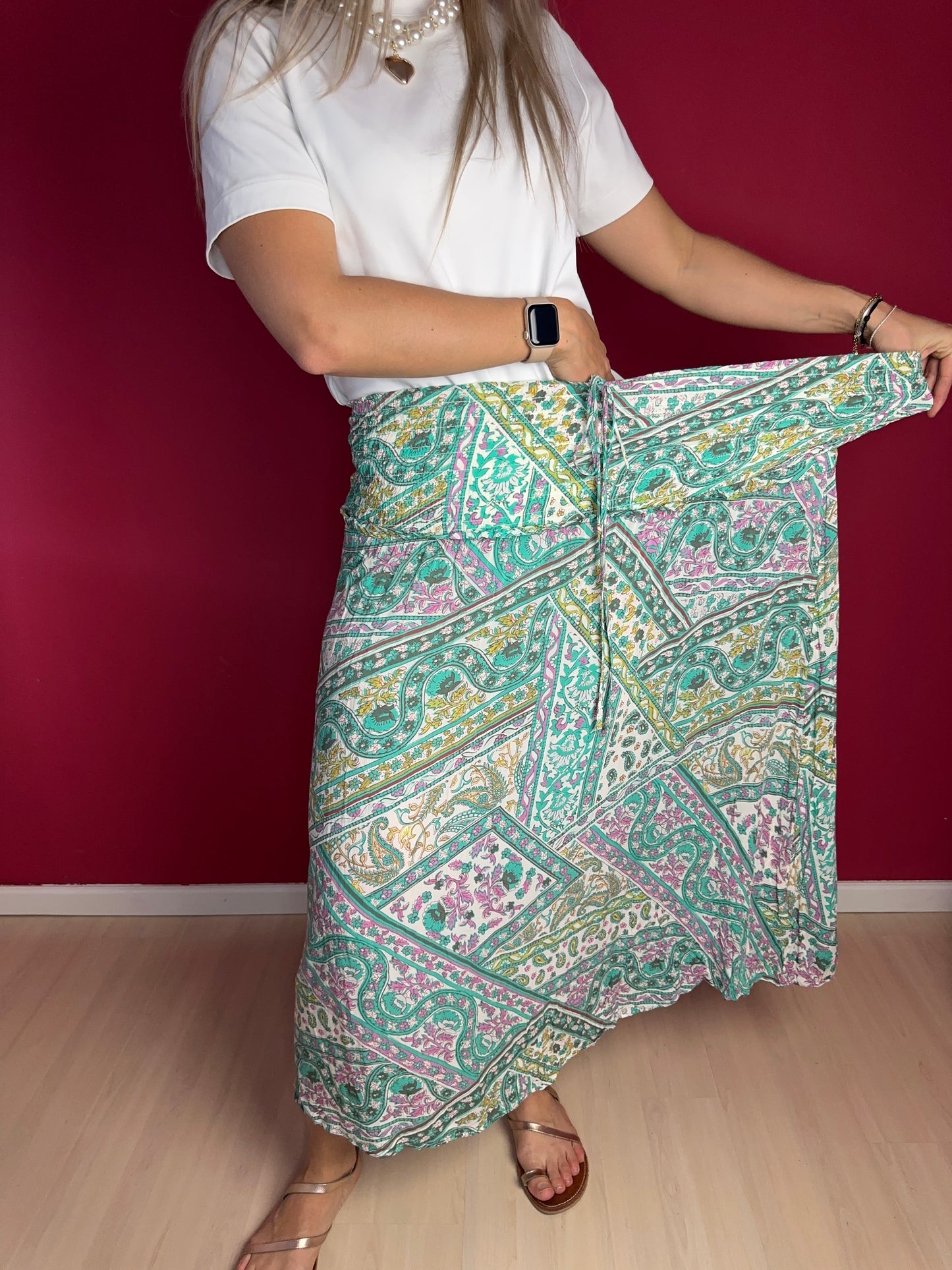 Jurk ba&sh Friska – Maat 40 – Strapless Midi-Jurk / Maxi-Rok mintgroen