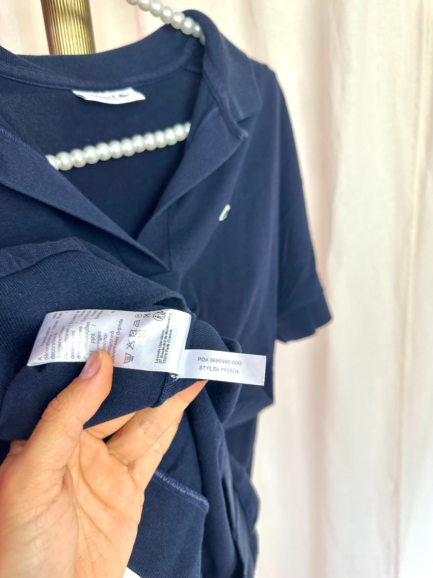 Polo Lacoste donkerblauw maat S