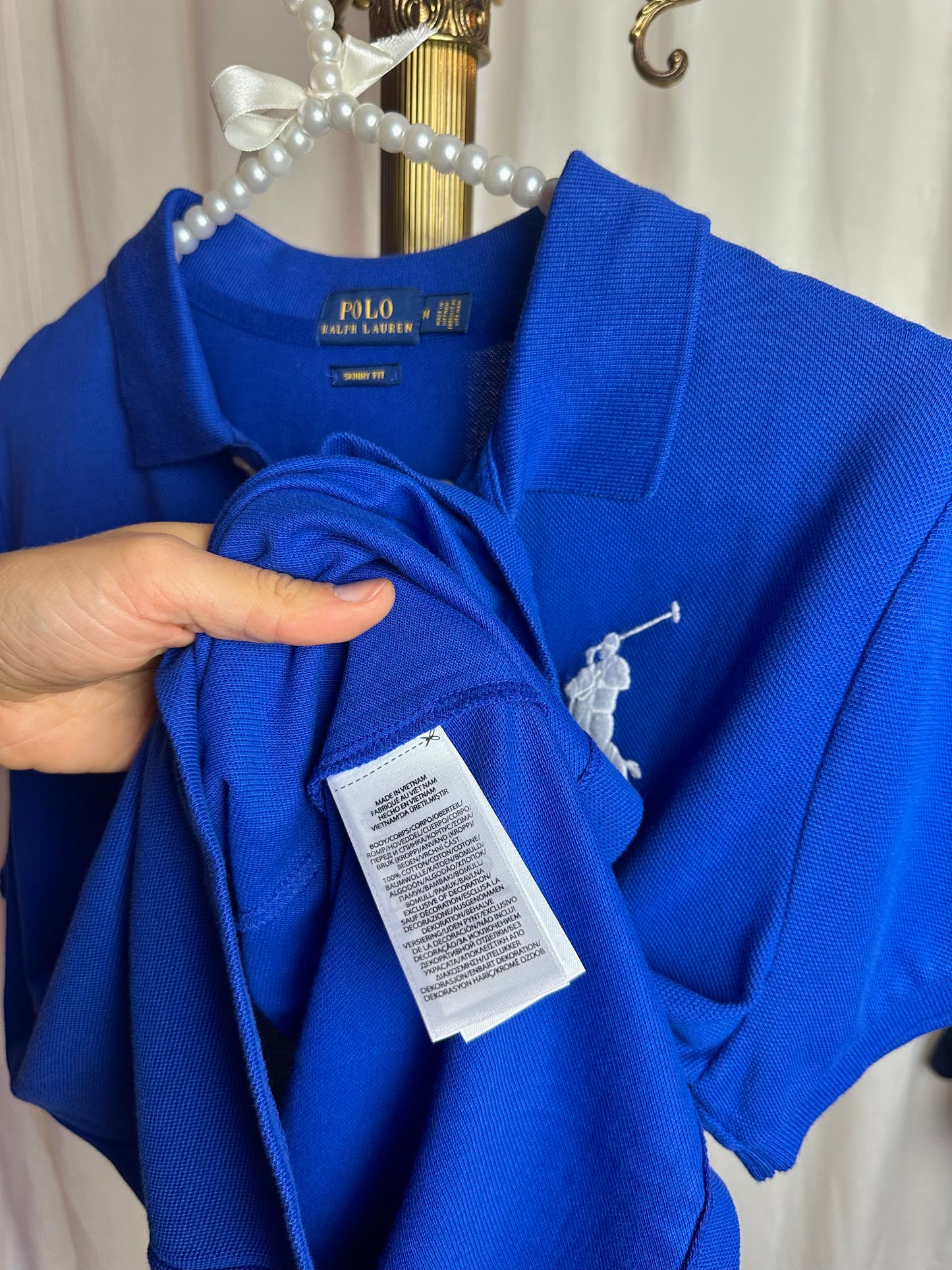 Polo Ralph Lauren skinny fit cobalt blauw maat M