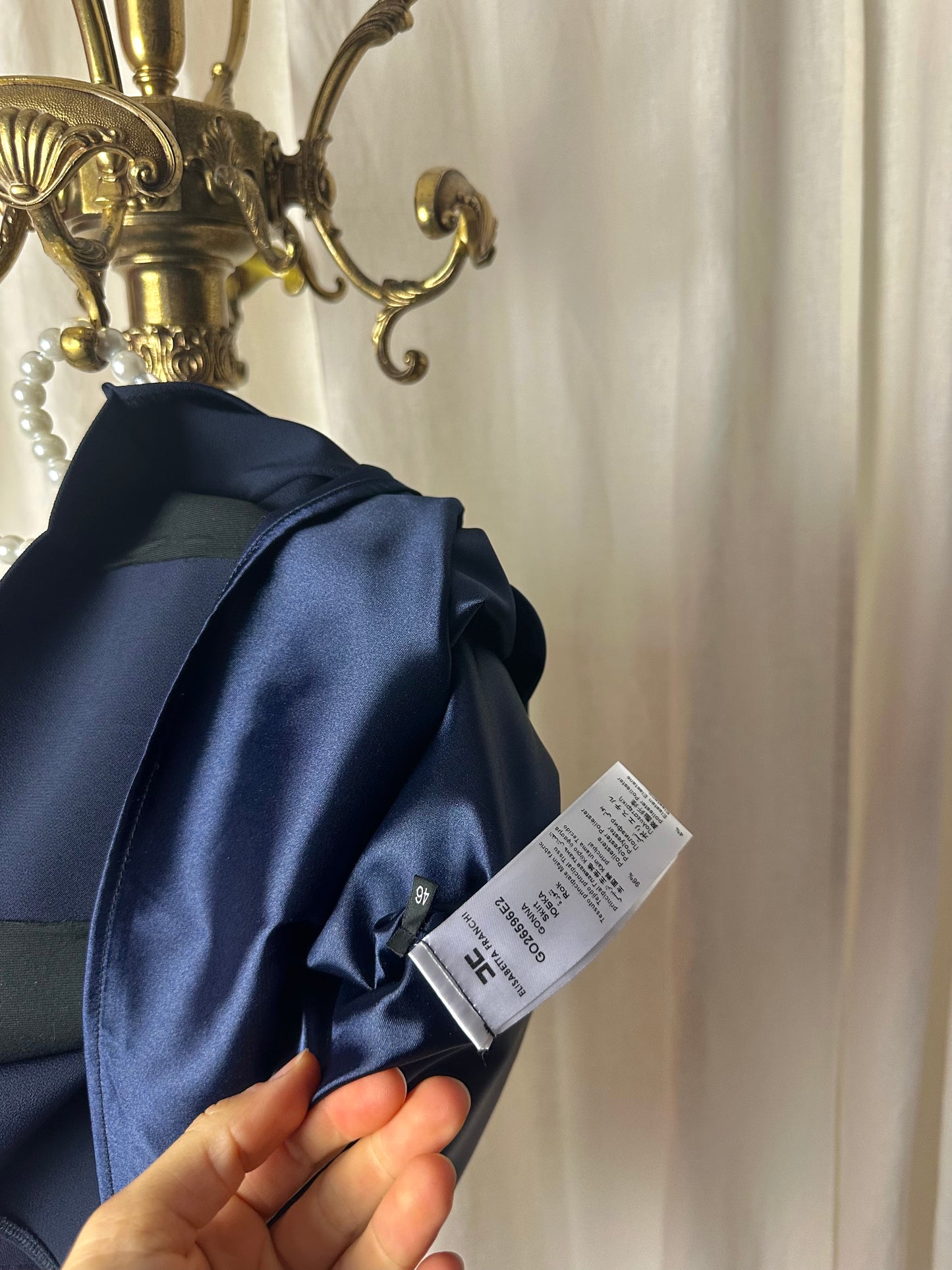 Rok Elisabetta Franchi donkerblauw/zwart italiaanse maat 46 - maat 40 (L)