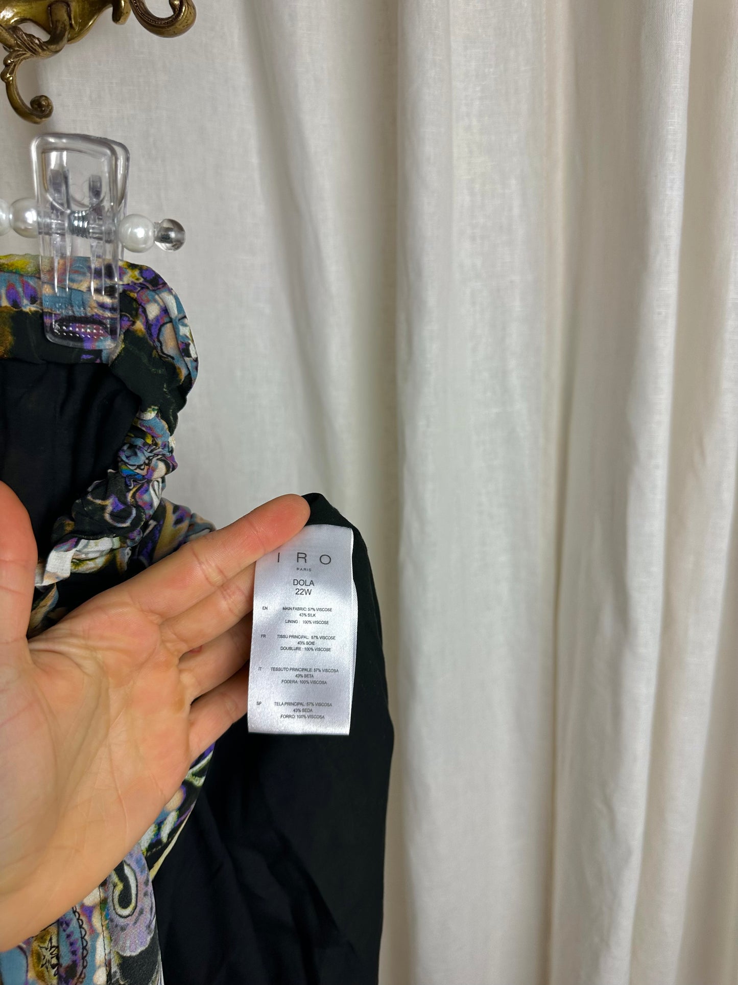 Rok IRO DOLA print paars/geel - Maat 42